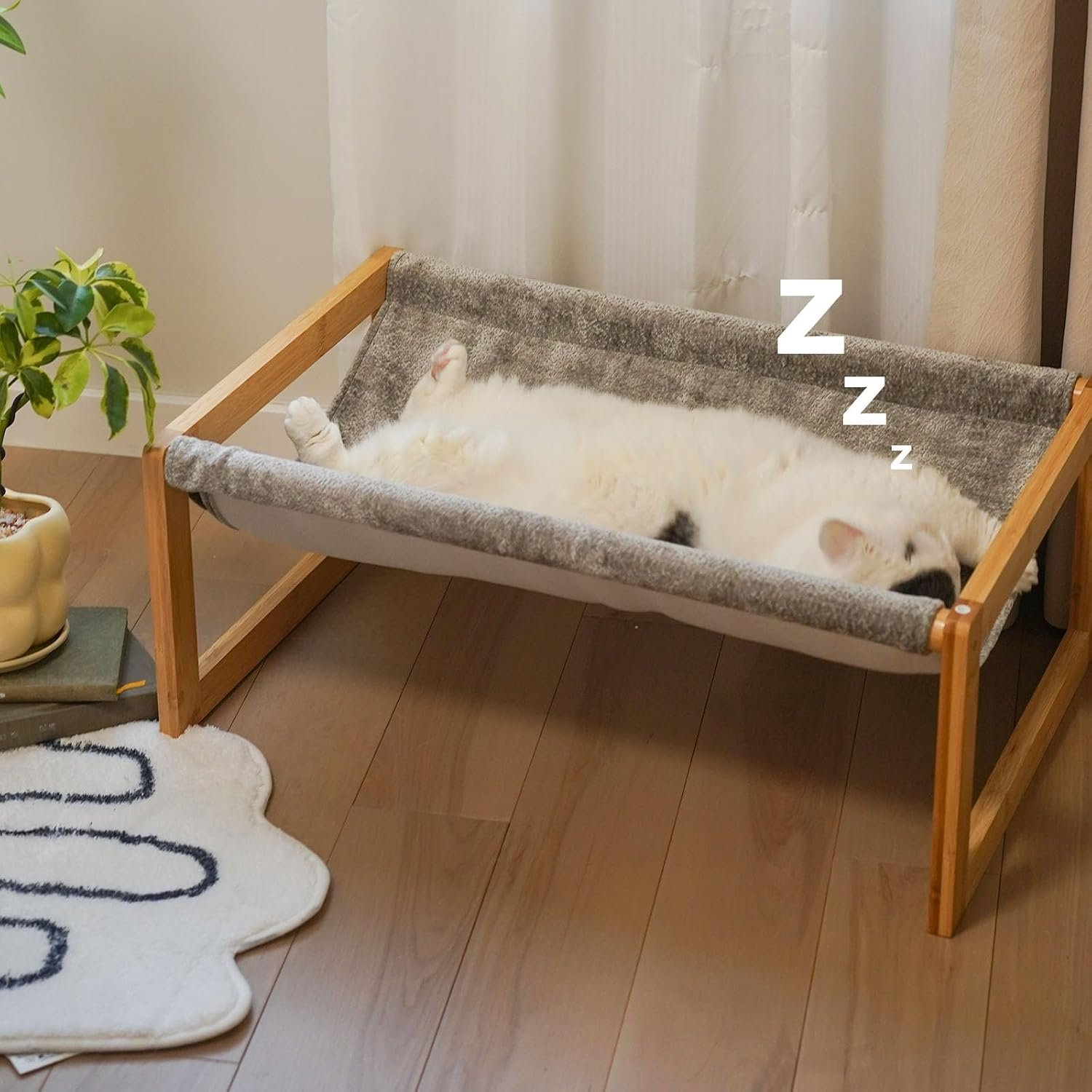Kiplant Elevated Cat Bed, Large Hammock for Outdoor, 25 X 16.5 Inch Pet Furniture for Kitty, Puppy, Rabbit, Bunny and Small Animals