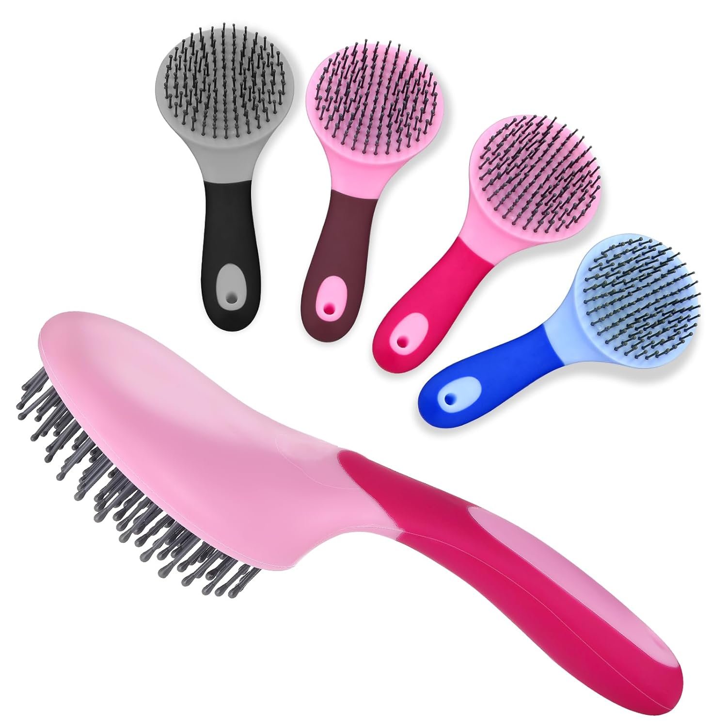 Zhehao 4 Pack Mane and Tail Brush Mane and Tail Horse Bog Brush with Grip Random Color