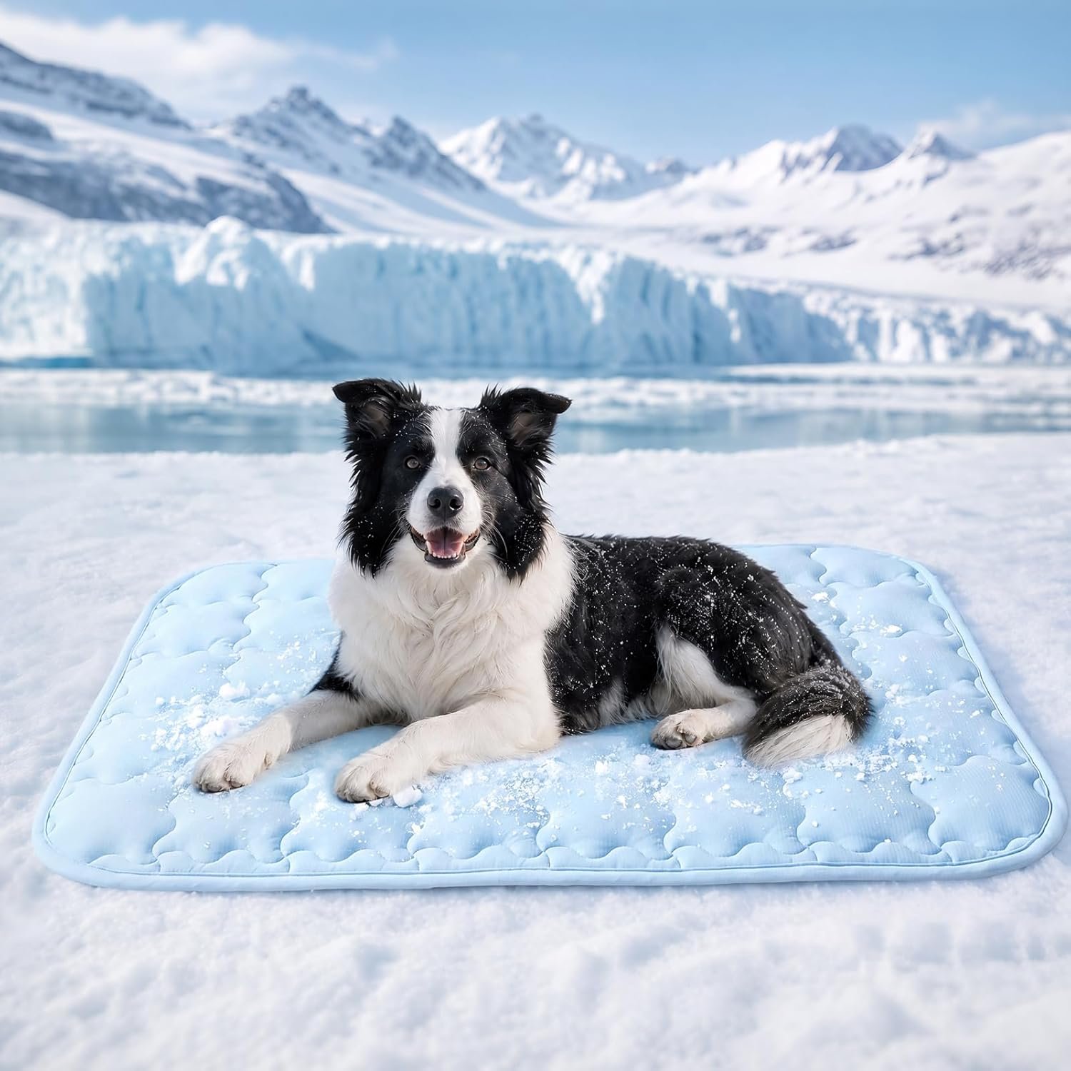 Luciphia Premium Dog Cooling Mat Non-Slip Q-MAX>0.5 Self-Cooling Pad for Small Pet Cat Indoor Portable Kennel Puppy Bed for Summer Crate Pad for Dog Washable Light Blue 20×30 inches