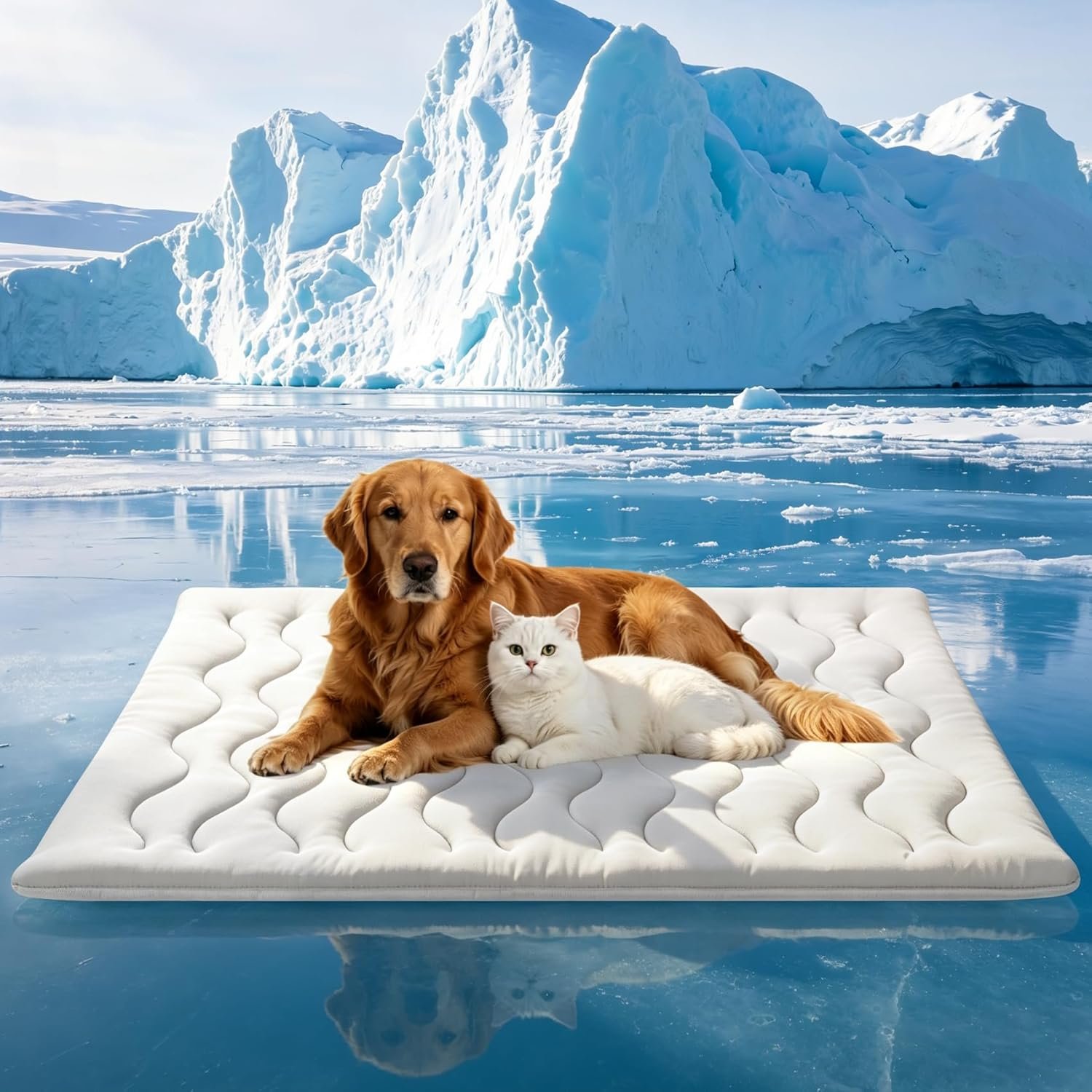 2026 Upgrade Cooling Mat for Dogs, Q-MAX>0.5 Double-Sided Dog Cooling Mat 36″×23″ with Ice Cool & Arc-Chill Cool Fiber, Washable Self-Cooling Thicken Waterproof All-Season Dog Crate Pad for Dog & Cat
