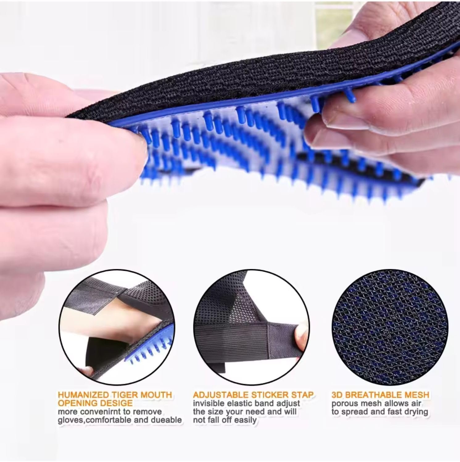 Pet Grooming Glove-Pet Hair Remover Glove- Perfect pet Cleaning Brush Glove- Perfect Washing Glove Brush of the Dog & pet for Short and Long Fur – 1 Pack (Right-Hand), Blue