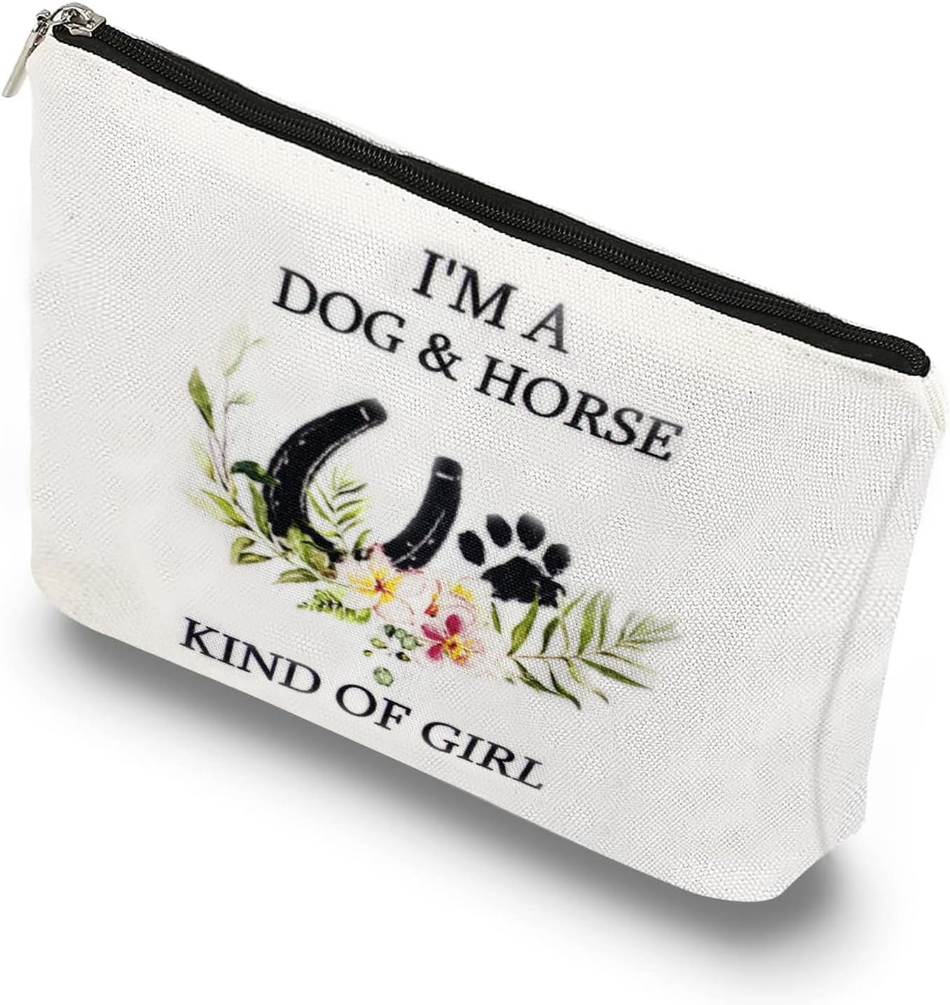 I’m a Dog & Horse Kind of Girl – Cosmetic Bags, Makeup Bags for Women – Dog Mom, Horse Lover Gifts