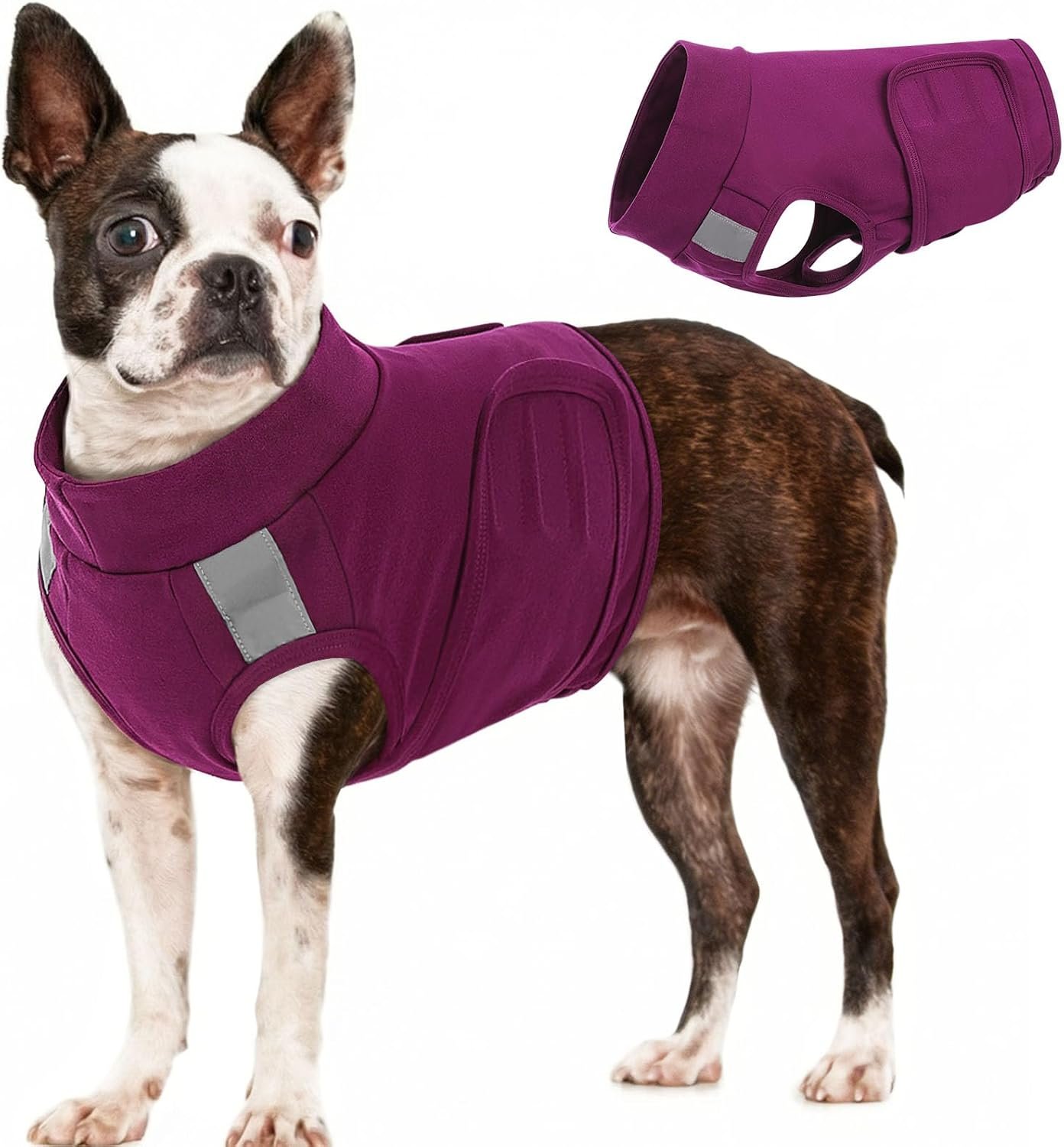 KOESON Reflective Dog Anxiety Vest, Adjustable & Breathable Thunder Jacket for Dogs, Lightweight & Soft Calming Vest for Dogs, Stress Relief Dog Compression Shirt for Thunder, Fireworks, Separation