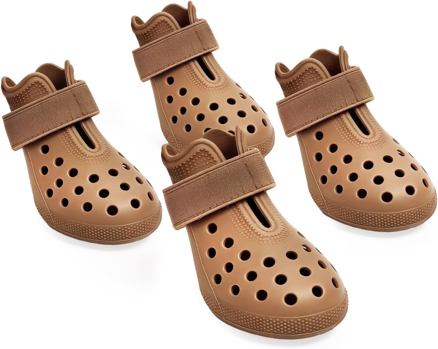 Dog Shoes for Hot Pavement – Comfortable Paw Protection for Medium & Large Dogs, Adjustable Strap & Non-Slip, Easy-Clean, Outdoor Sports Boots, Dog Booties for Summer Rain (Brown, M)