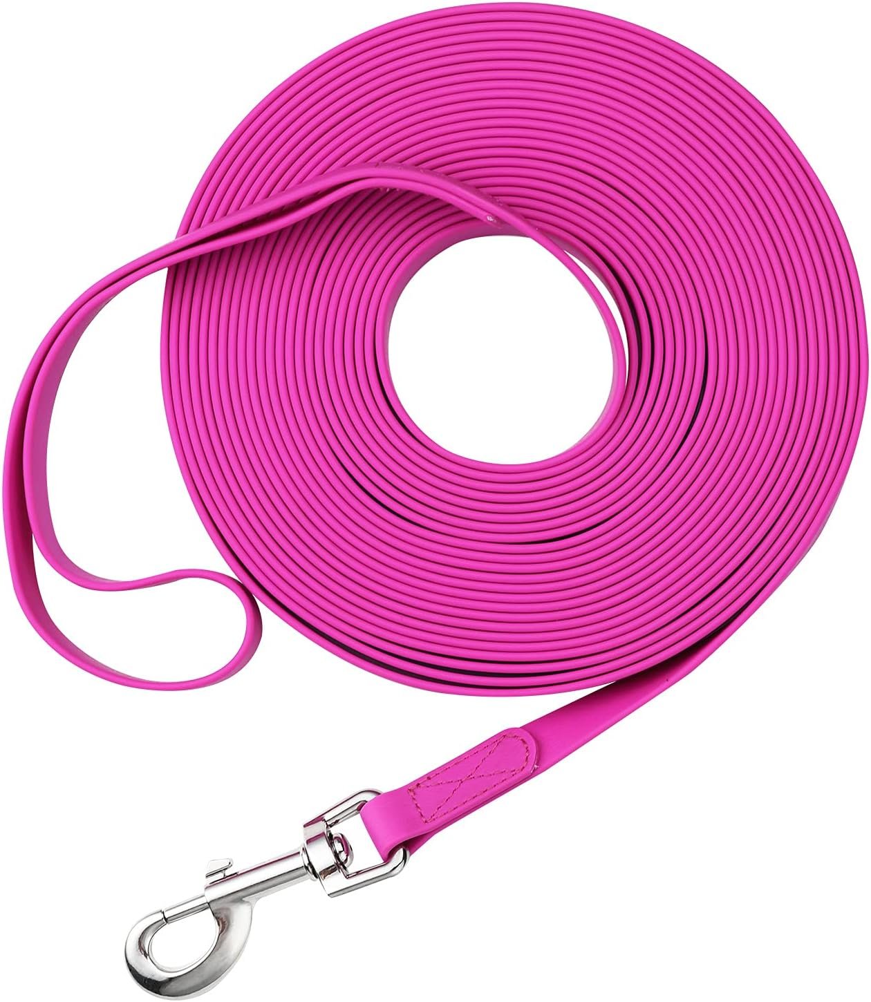 Waterproof Long Leash Durable Dog Recall Training Lead Great for Outdoor Hiking, Training, Yard, Beach and Swimming (Purple, 15ft)