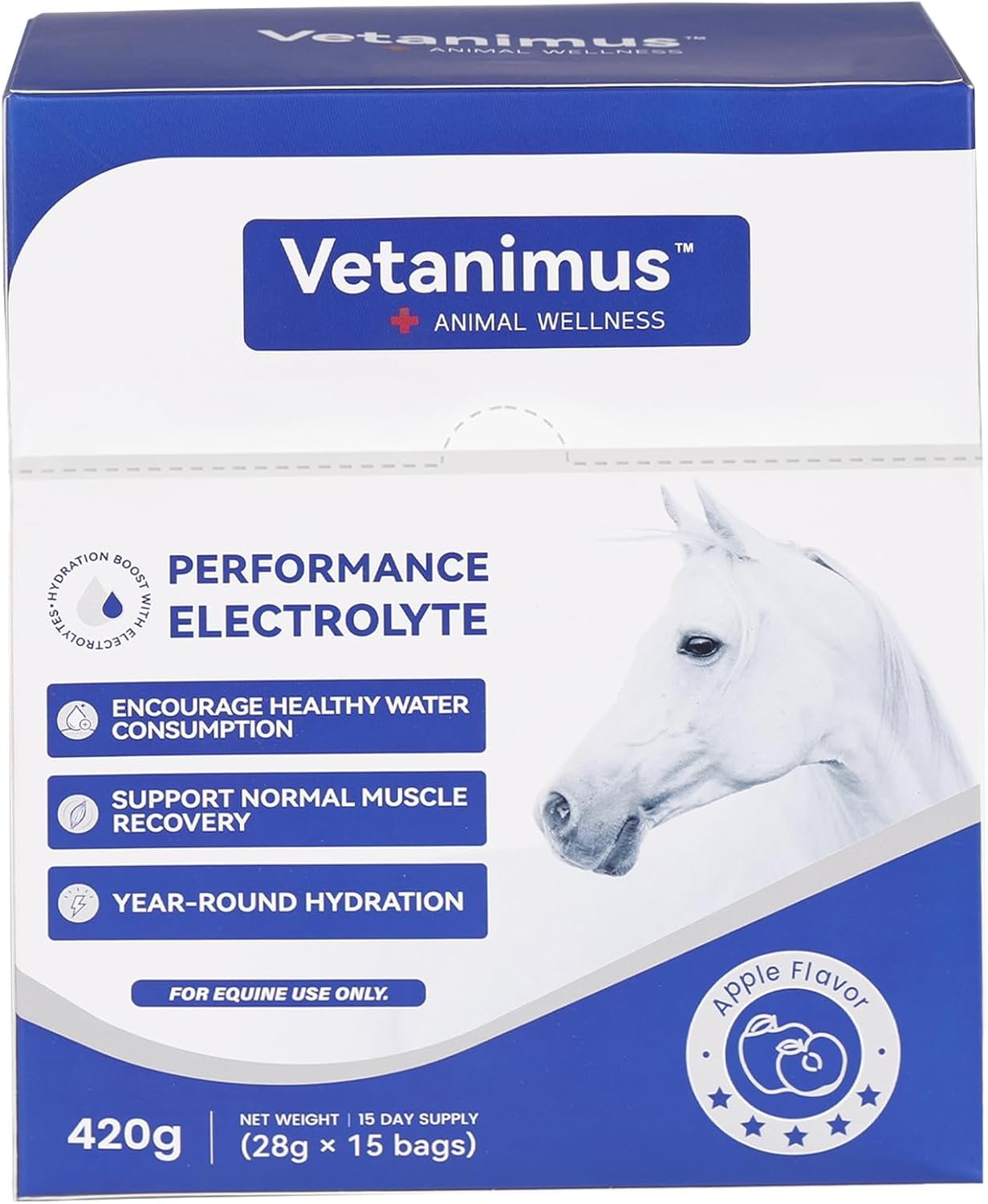 Horse Electrolytes Powder, Electrolyte for Horses with Sodium & Potassium, Equine Hydration Supplement 420g
