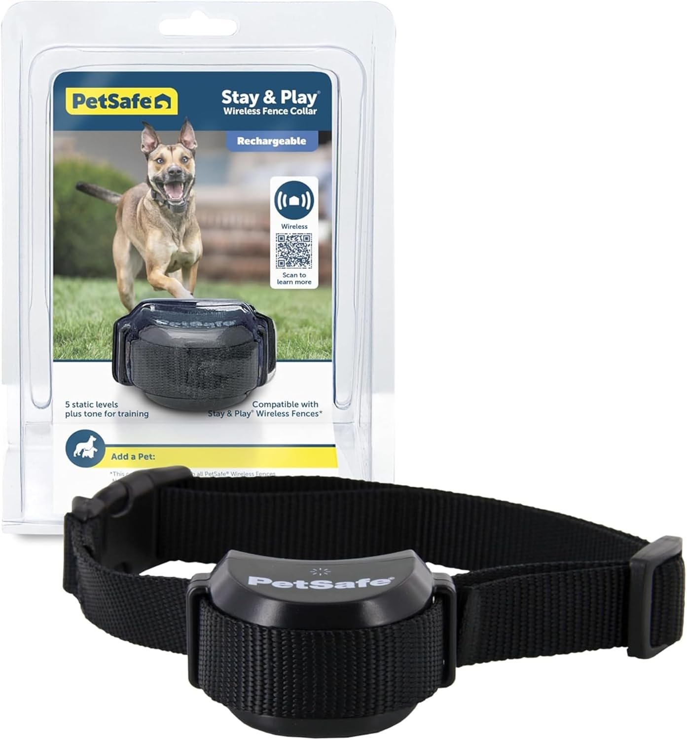 PetSafe Stay & Play Wireless Pet Fence Receiver Collar Only for Dogs and Cats, Waterproof and Rechargeable, Tone and Static Correction – From The Parent Company of INVISIBLE FENCE Brand