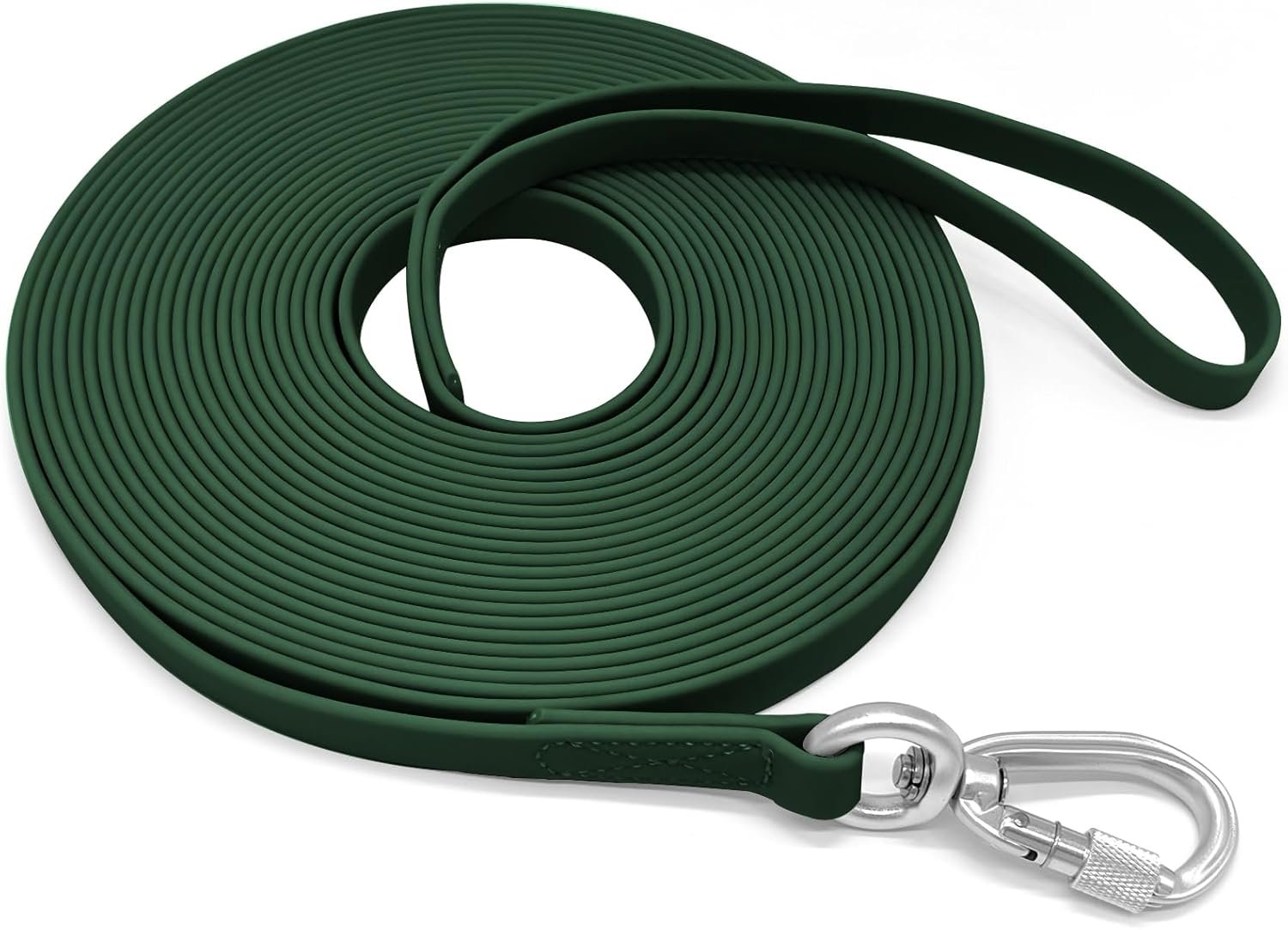 ZALER Long Dog Leash Waterproof Training Leashes 50ft 30ft 20ft 15ft 10ft 6ft, Odor Proof Recall Long Line Lead with Aviation Aluminum Carabiner Clip for Small, Medium, Large Dogs (10FT, Forest Green)