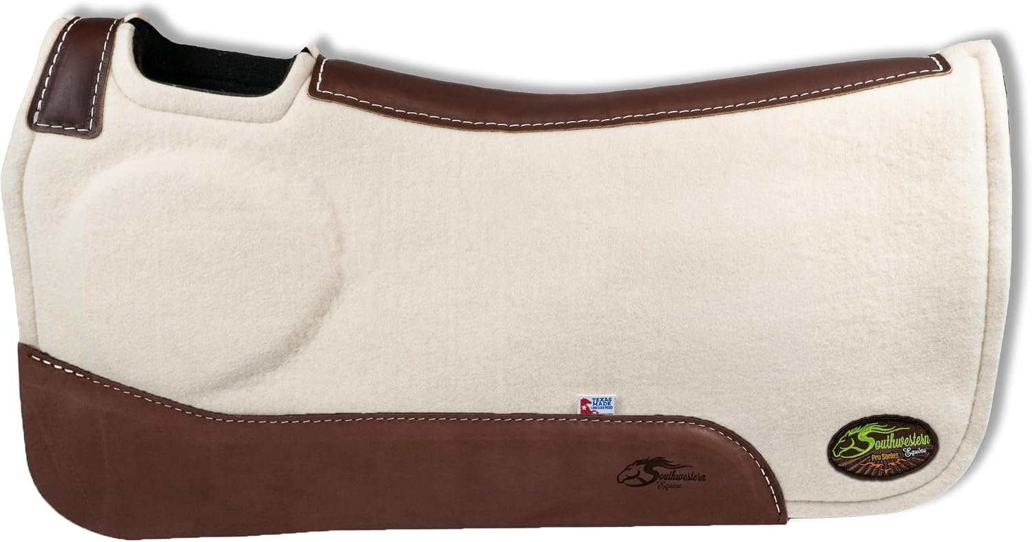 Southwestern Equine OrthoRide Made in USA Premium All Wool Build up, Saddle Pad Western, Classic Contour Saddle Pad, Ortho Pad Horse Saddle Pad, Saddle Blanket, 30×30 & 31×32