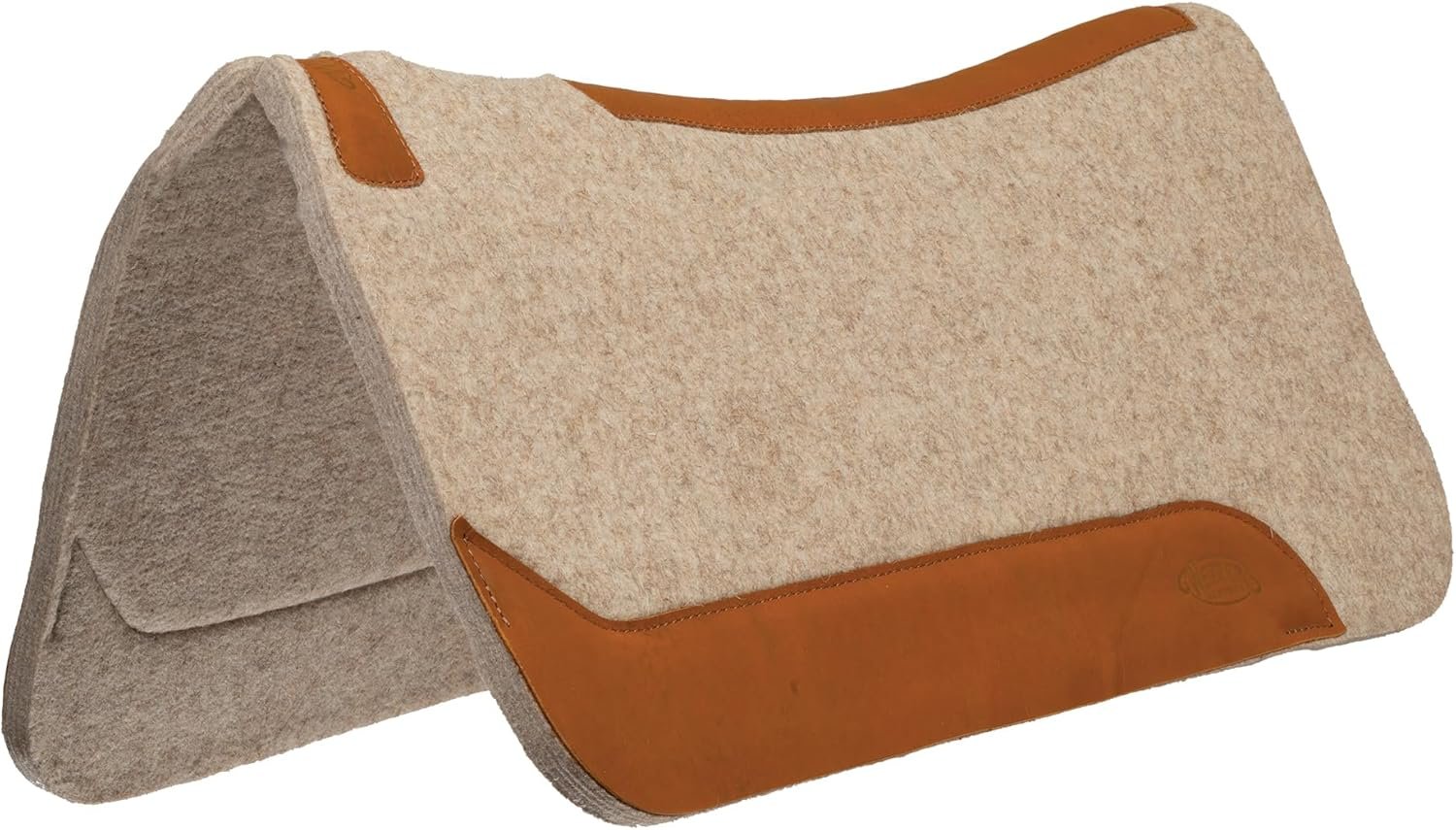 Weaver Equine 33″ x 32″ Contoured Wool Blend Felt Horse Saddle Pad, Shock Absorbing Western Saddle Pad for Protection, Durable Equine Supplies, ‎Tan