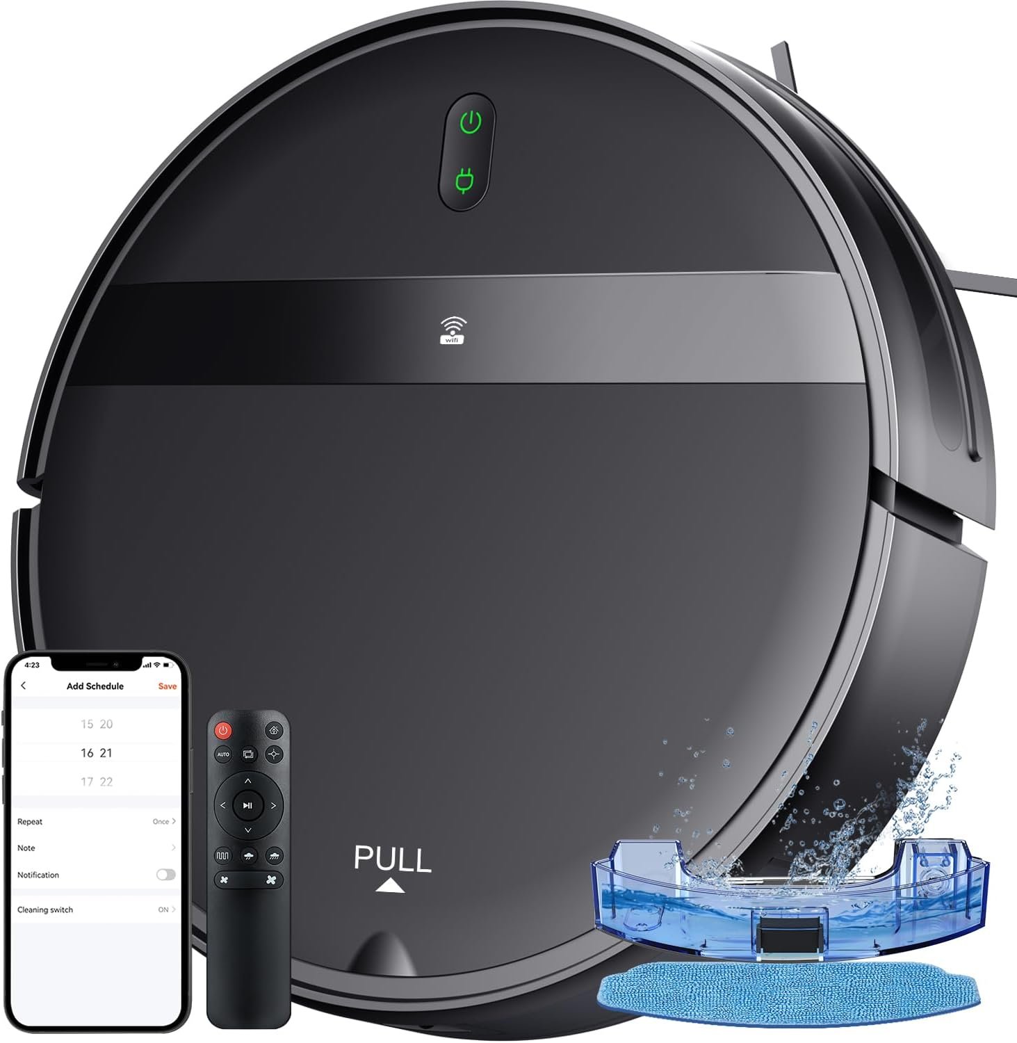 Kilgone Robot Vacuum for Pet Hair, 2-in-1 Vacuum & Mop Combo with Tangle-Free Suction & Smart 3D Avoidance, App/Wi-Fi/Alexa, Ultra-Slim & Quiet, Self-Charging for Hard Floors and Low-Pile Carpet