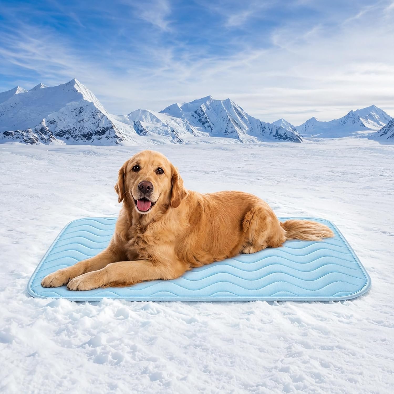 Dog Cooling Mat for Large Dogs, 40″x28″ Breathable Self Cooling Crate Mat for Dogs & Cats, Portable Washable Pet Cooling Pad for Kennel, Sofa, Bed, Floor, Car Travel Indoor Outdoor Summer Use