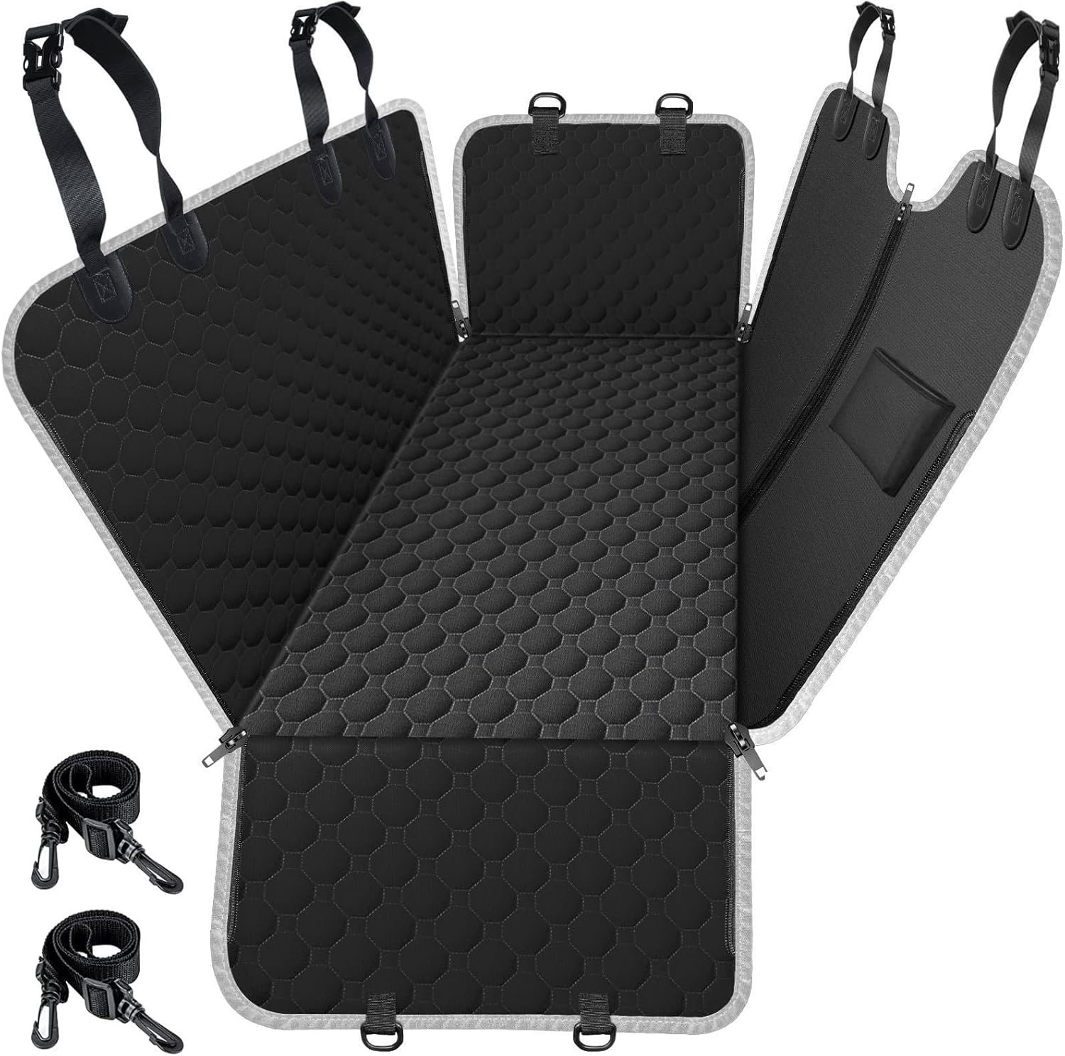 Mancro Dog Car Seat Cover for Back Seat, 2026 Upgraded 600D Heavy Duty Waterproof & Scratch-Resistant Dog Hammock for Car, Back Seat Pet Cover for Dogs with Sedan, Trucks and SUVs, Standard, Black