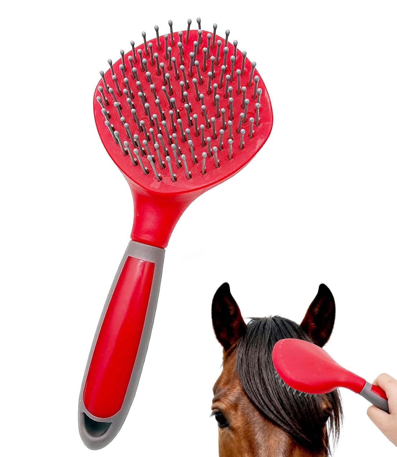Horse Mane & Tail Combs Horse Brushes Shedding Brush Grooming Tool for Thick Coats Equine Long Haired Dogs
