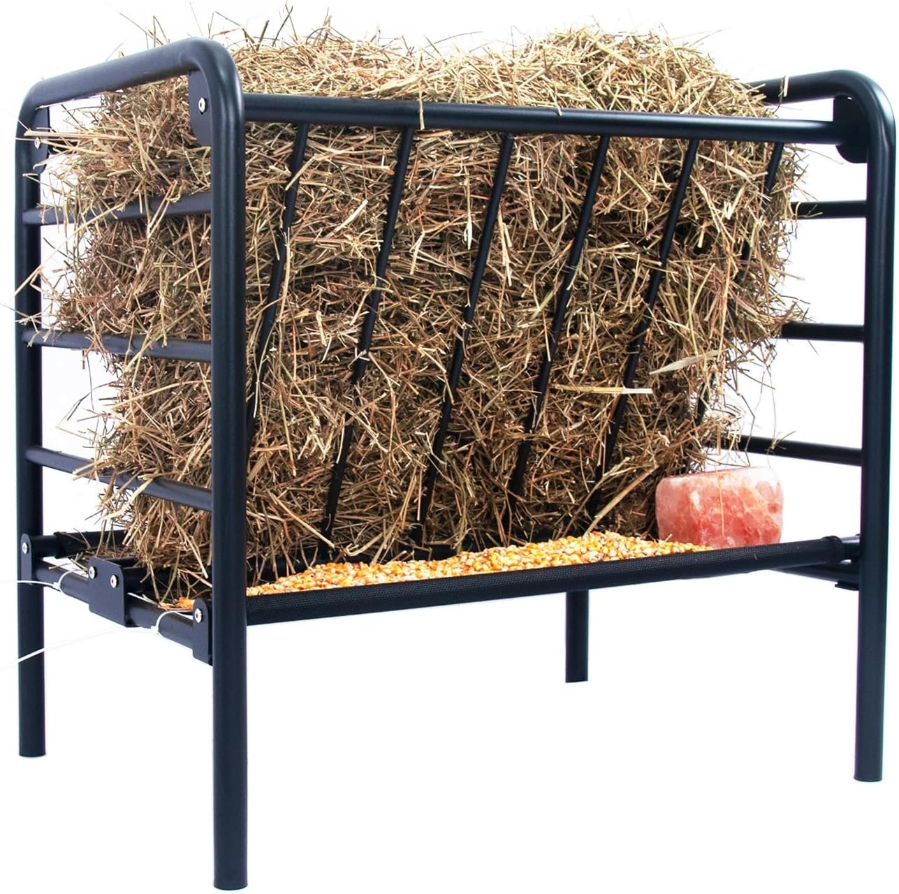 Mini Horse Hay Feeder, Heavy Duty Livestock Feeder, 35 Gallon Pasture Feeder, Metal Hay Feeder for Ponies, Goats and Sheep for Hay Feeding