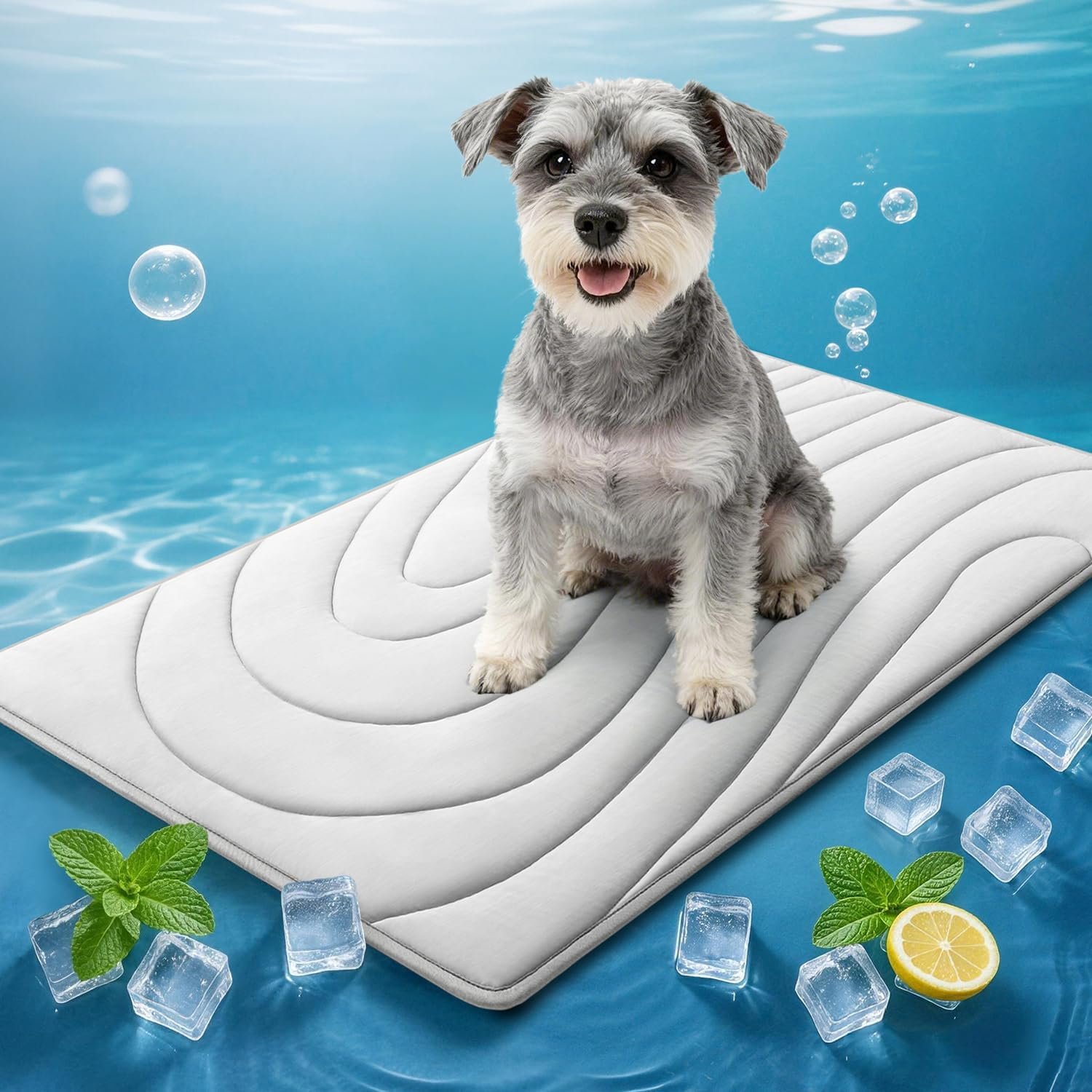 Cooling Mat for Dogs, 36″x23″ Self-Cooling Dog Bed with Arc-Chill Technology 3.0, Non-Slip Washable Pet Cooling Pad for Small & Medium Dogs, Indoor Outdoor Kennel Floor Use – Grey