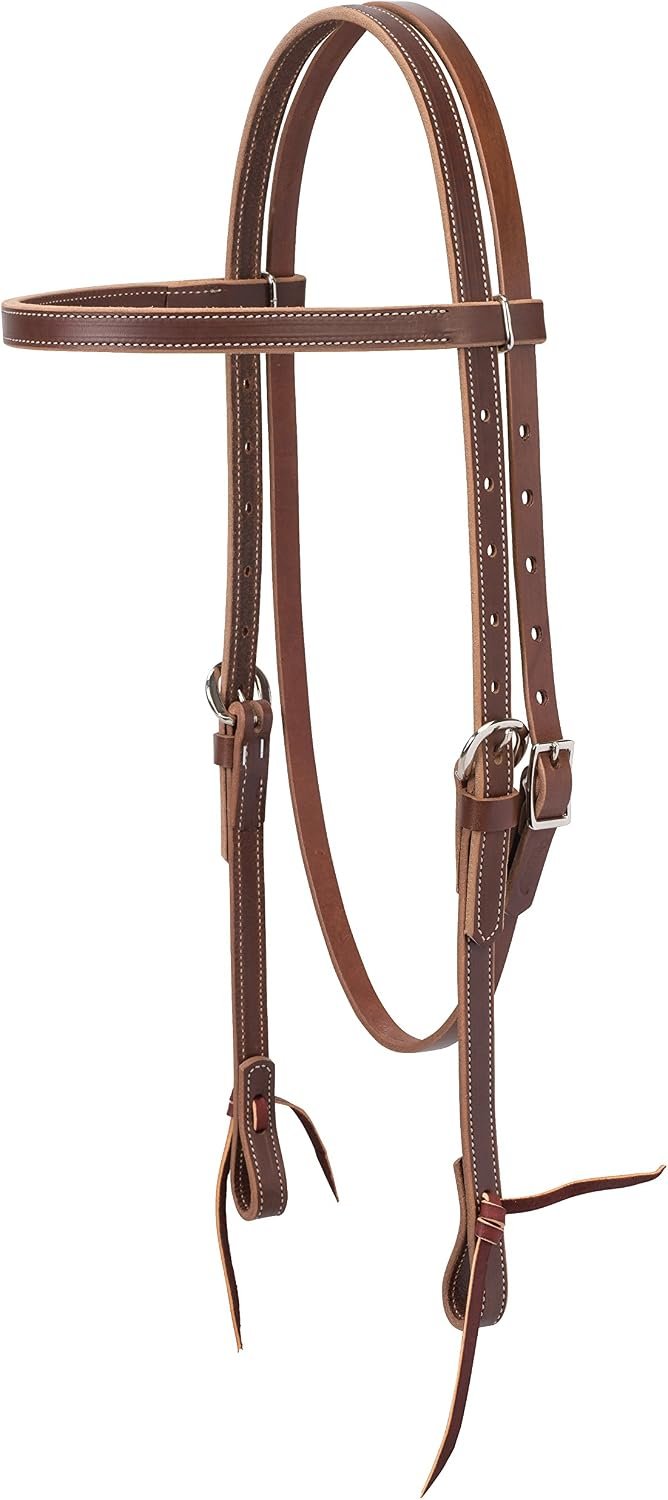 Weaver Leather Latigo Leather Browband Headstall, Brown