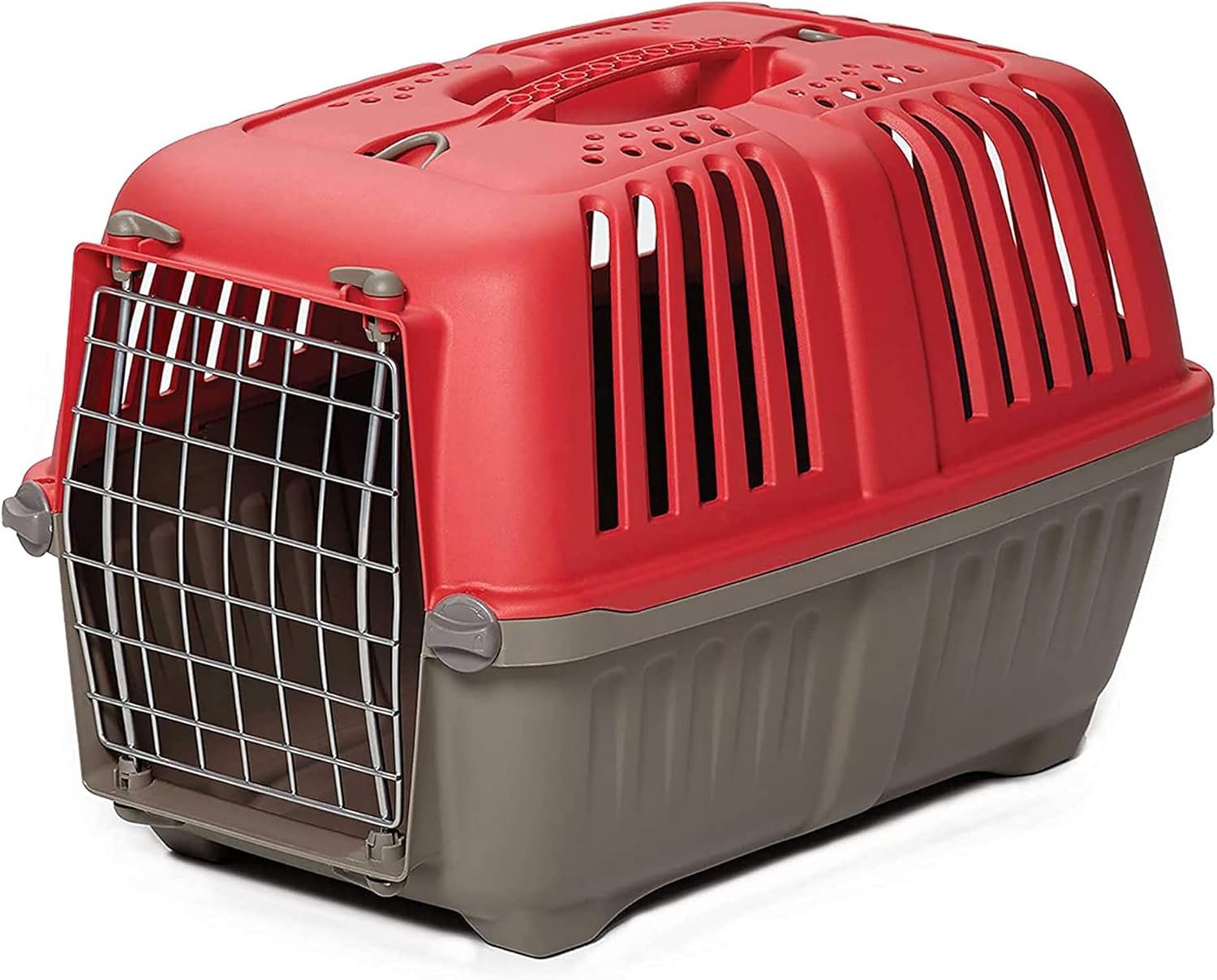 MidWest Homes for Pets Spree Travel Carrier – Hard-Sided Dog & Cat Carrier, Small Pet Travel Crate with Handle, Ventilated Design, Easy Assembly, 22-Inch, Green