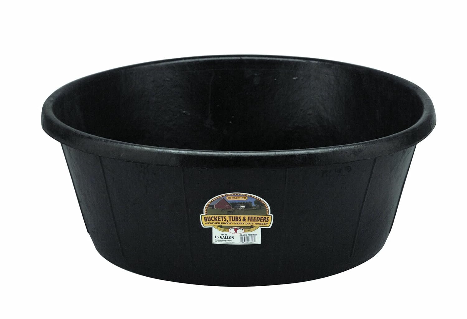 Little Giant® Heavy Duty Rubber Tub | Durable Rubber Feed Pan | Indoor & Outdoor Use | Rubber Feed Bucket | 15 Gallons
