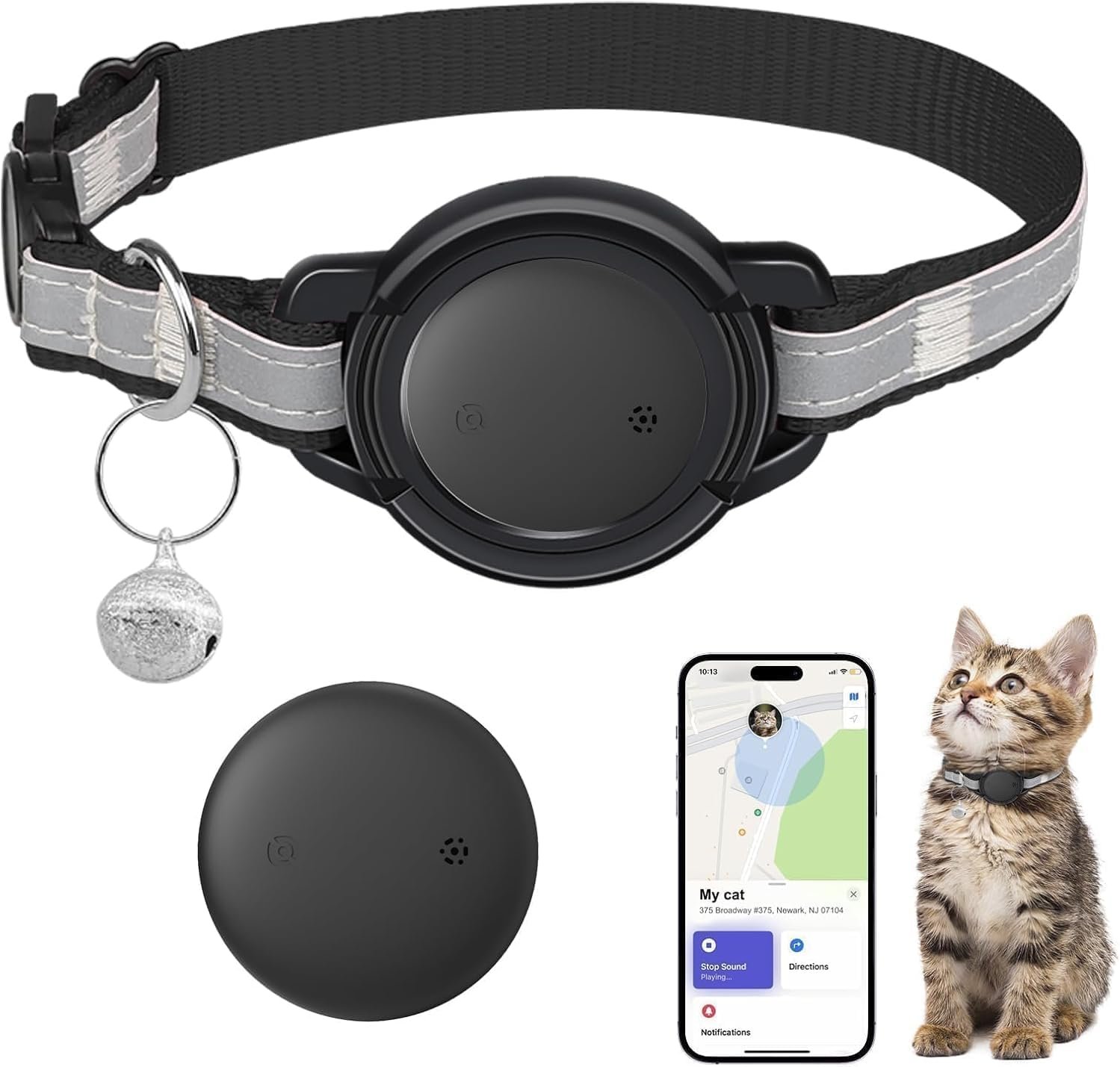 GPS Tracker for Cats (iOS Only), mini GPS Cat Tracker, Smart Pet Activity Tracker, No Monthly Fee, Compatible with Apple Find My, Anti-Lost, Finder Tag for Vehicles, Pets, Kids, Items (1 Pack)