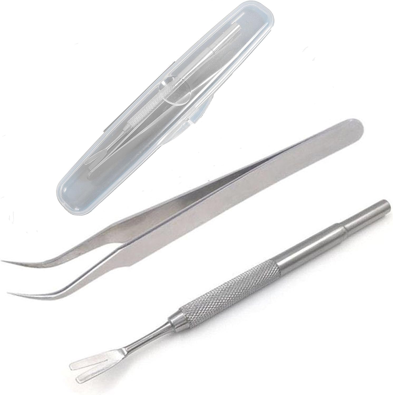 Tick Remover Tool Kit – Stainless Steel Tick Remover + Tweezers for Pets Dog Cat and Humans with Storage Box