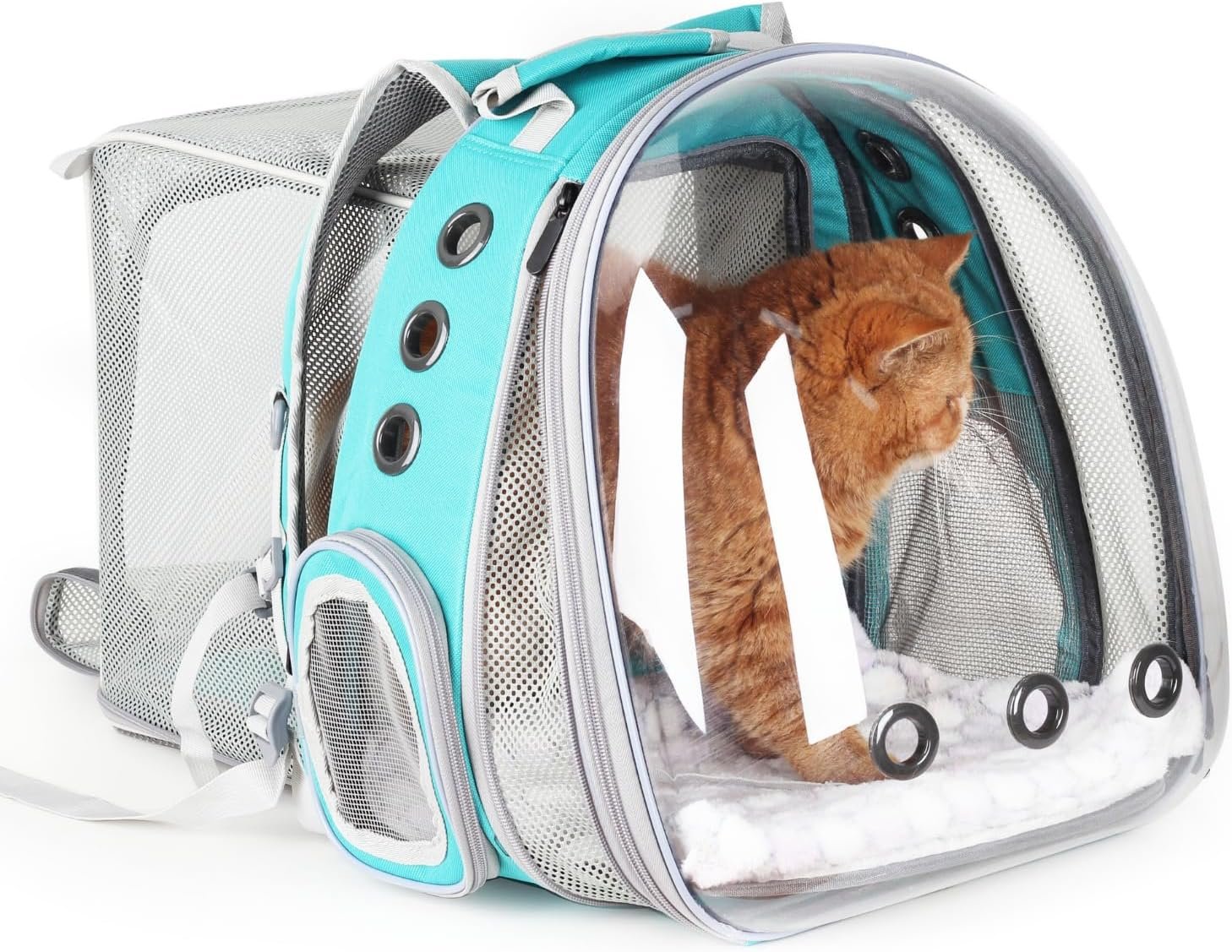 Lollimeow Expandable Cat Backpack Carrier for Large Cats & Small Dogs – Airline Approved Pet Bubble Backpack with Dual-Side Expansion, Perfect for Travel, Hiking & Outdoor Adventures, Up to 16lbs