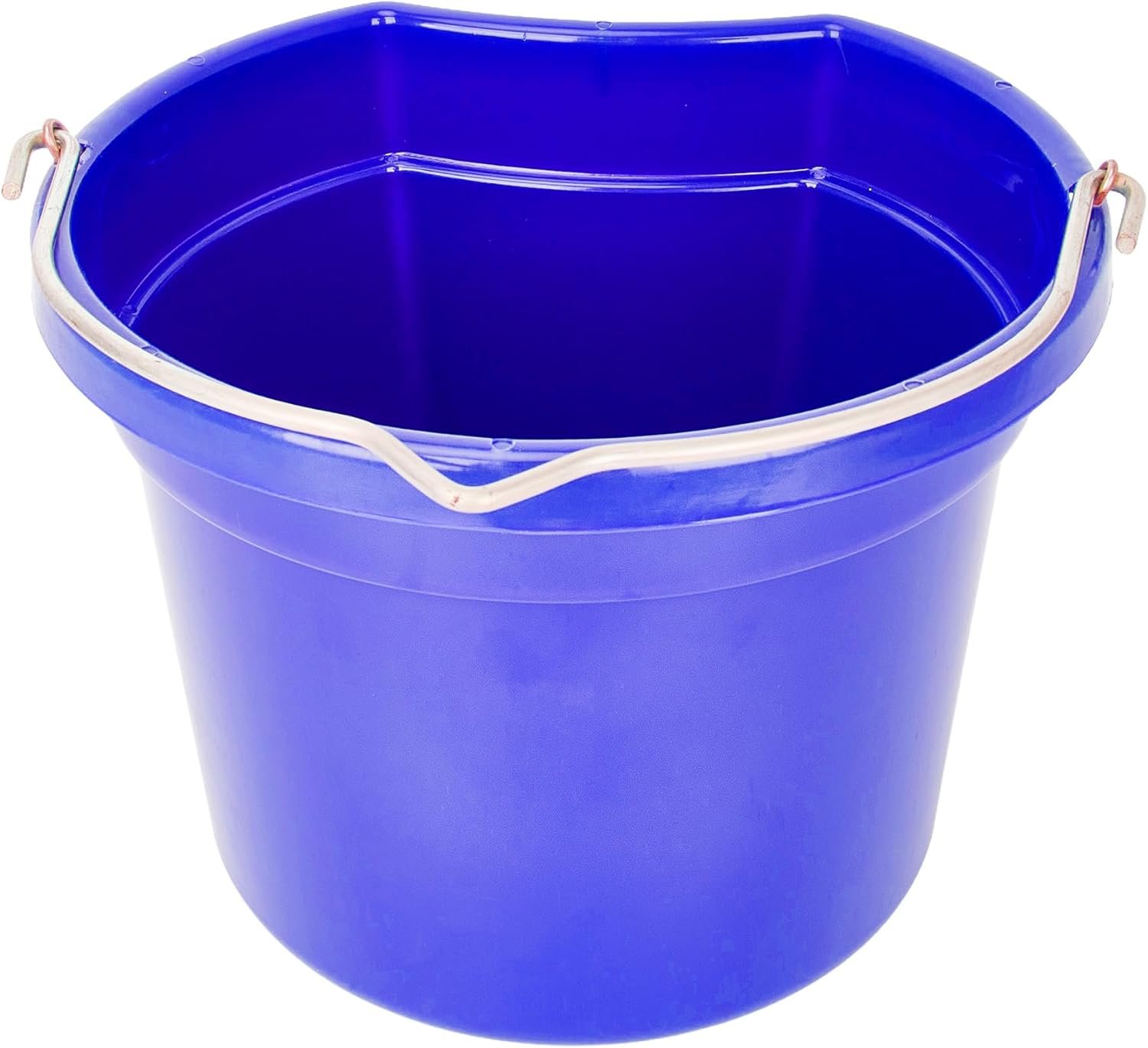 Plastic Flat Back Bucket Horse Feeding Watering Animal Feed Bucket 8 Quart (Blue)