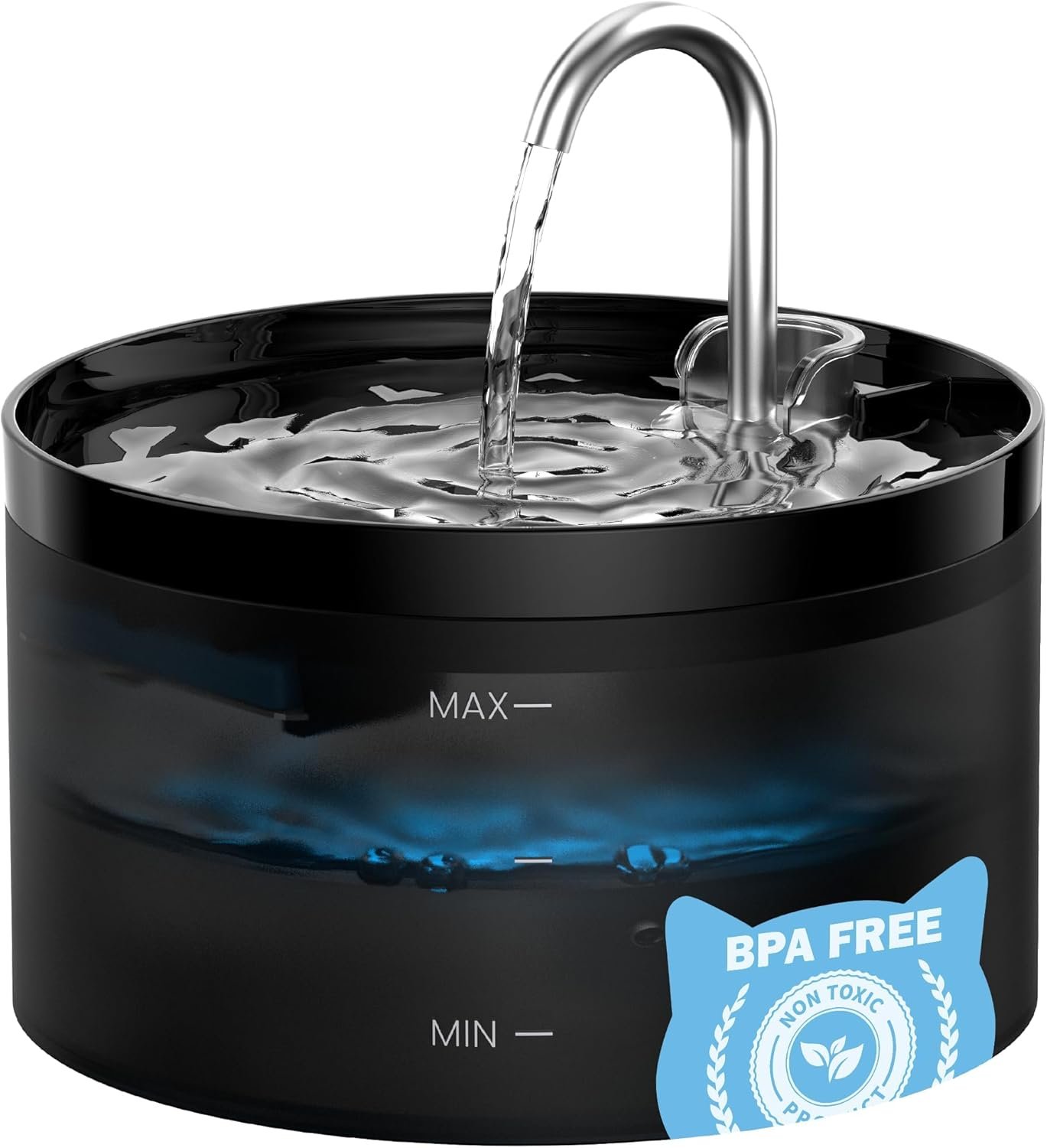 Cat Water Fountain: Dog Bowl Fountains – Automatic Pet Dispenser – Dogs Drinking Waterer Bowls Indoor – Auto Watering Dish Supplies – Easy Cleaning Animal Machine – Quiet 67oz/2L Kitty Drink Fountain