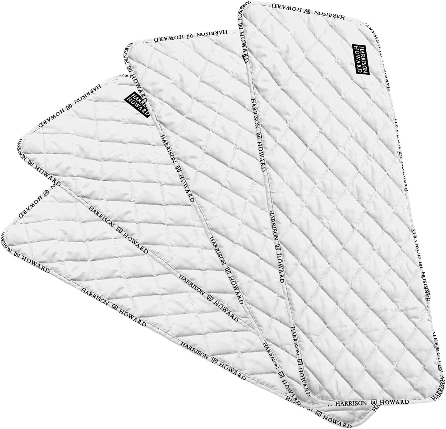 Harrison Howard Quilted Horse Leg Wraps, Standing Wraps for Horses Stable & Recovery, Soft Padded Horse Bandage Liners-White L
