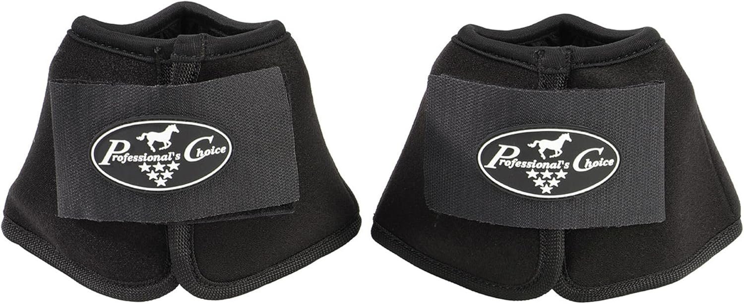 Professional’s Choice Ice Bell Horse Boots – Equine Cold Therapy Neoprene Hoof Wraps with Flexible Gel Pockets, Black, Pair
