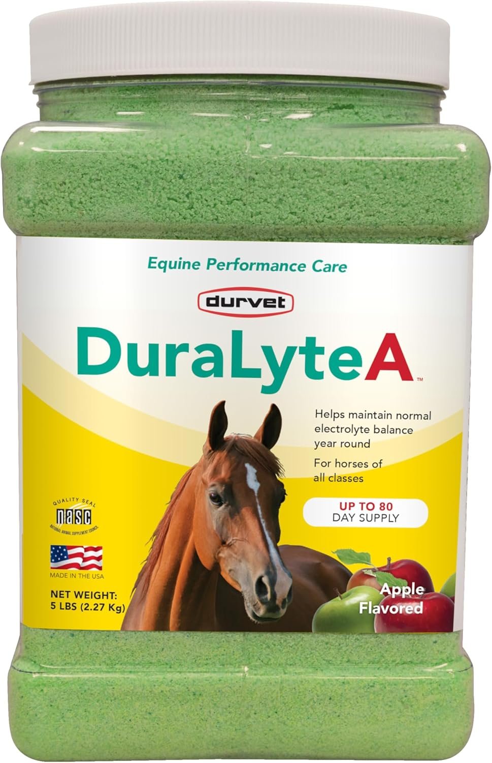 Durvet DuraLyte A Electrolyte Supplement, 5 Pounds, Apple Flavored for Horses