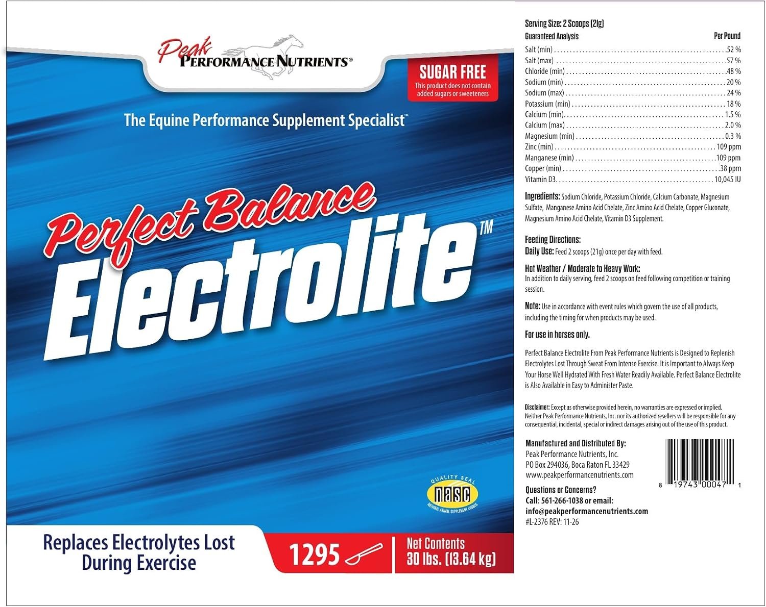 Perfect Balance Electrolite 30 LB