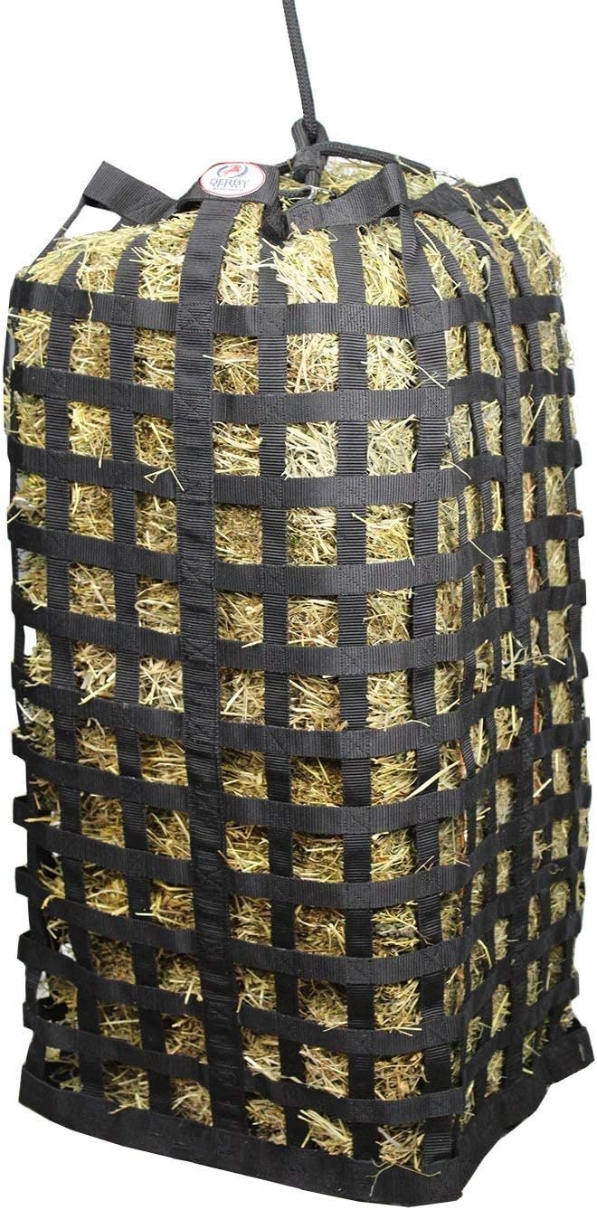Derby Originals XL Go Around Slow Feeder Horse Hay Bag with Super Tough Bottom and 1 Year Warranty, Black, 71-7132BK