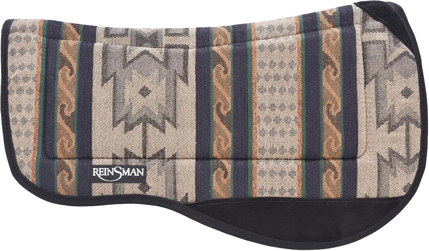 Reinsman Contoured Trail Pad with Breathable Non-Slip Tacky Too Bottom – Comfortable Durable Shock-Absorbing Stain & UV Resistant Horse Saddle Pad with Spine Relief Channel – 30″ L x 34″ D