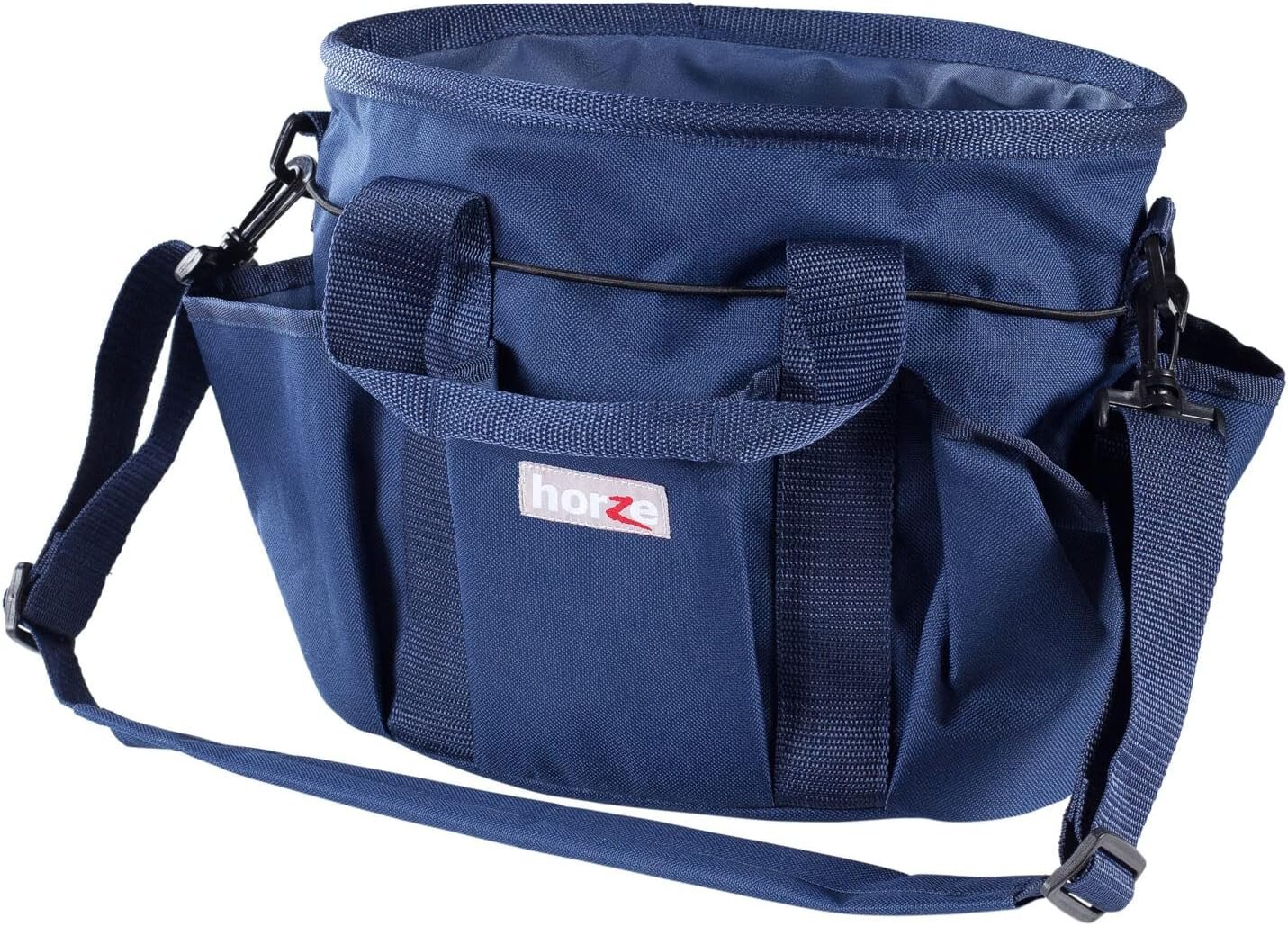 HORZE Grooming Tote Bag for Horses, Dogs with Shoulder Strap and 6 Pockets for Supplies | 12″ x 8″ x 9″