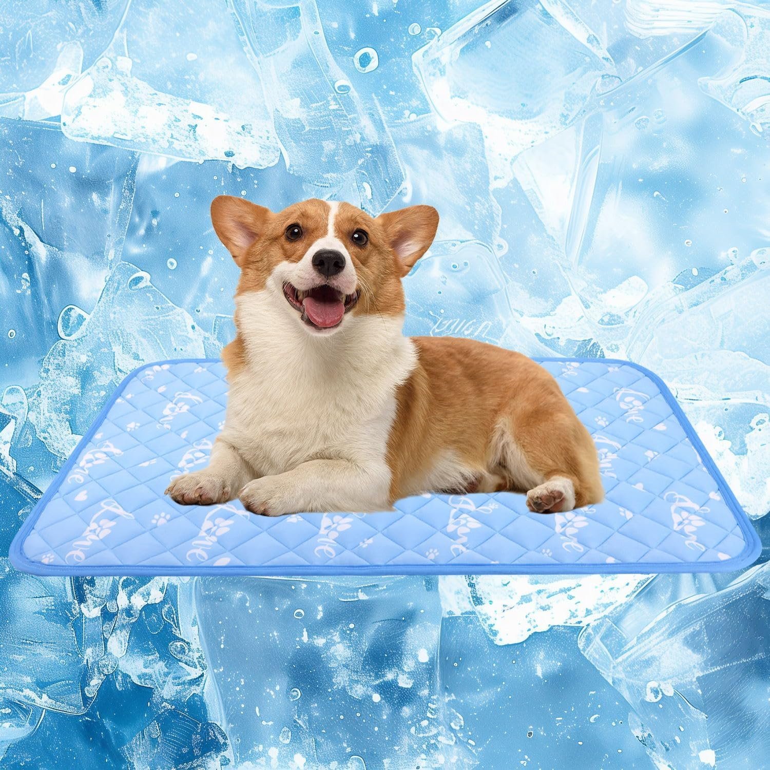 MH MYLUNE HOME Dog Cooling Mat 36×23 Inch – Cool-Chill Cool Fiber, Endothermic Color Changing Pet Pad for Dogs & Cats, Double-Sided Cooling & Warm, Foldable & Washable Summer Blanket