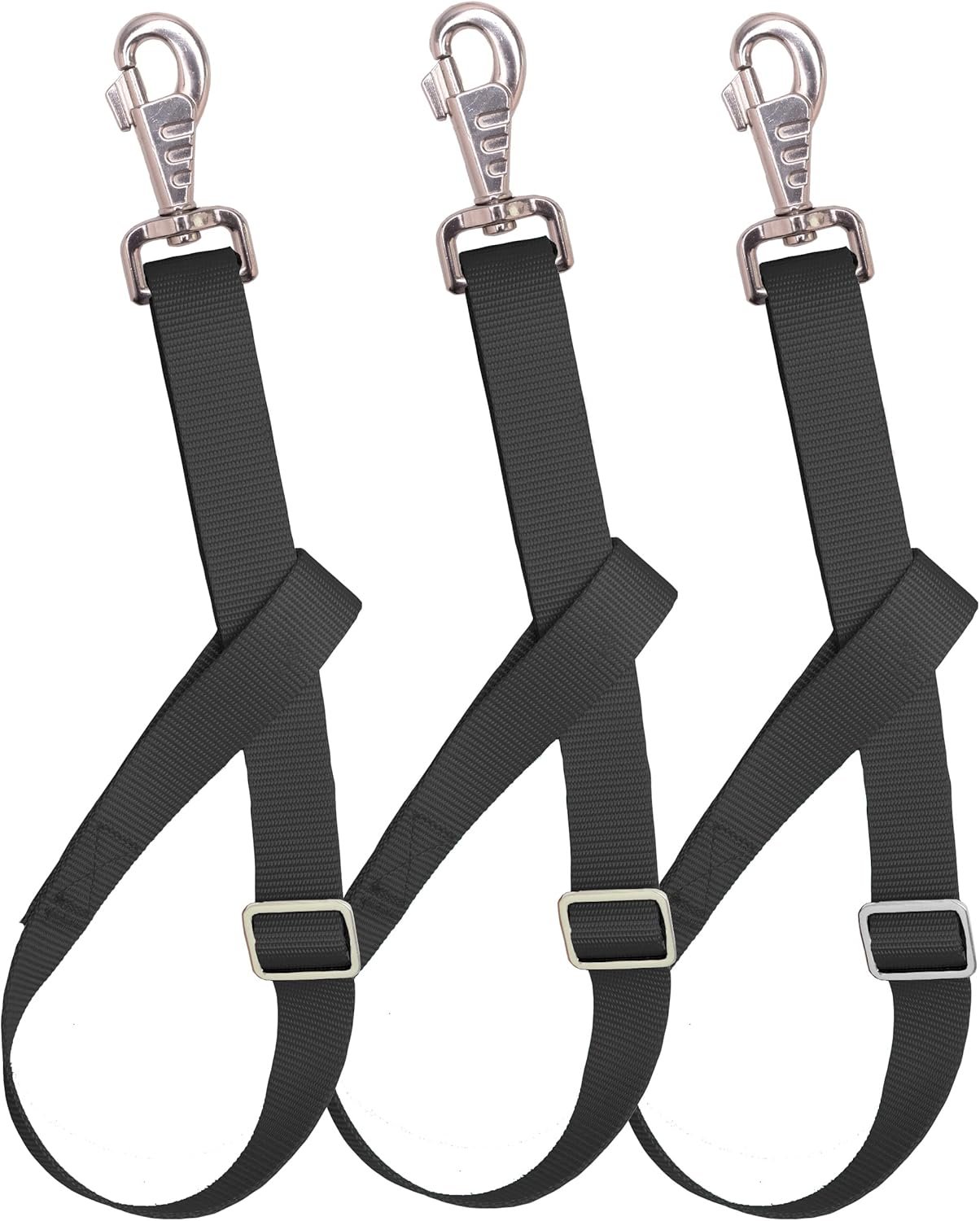 Adjustable Nylon Bucket Strap （3 Pack）- for Hay Nets, Water Buckets, Hanging Strap,Horse Outdoor Feeders,Heavy Duty Horse Water Feed, 30″ (Black)
