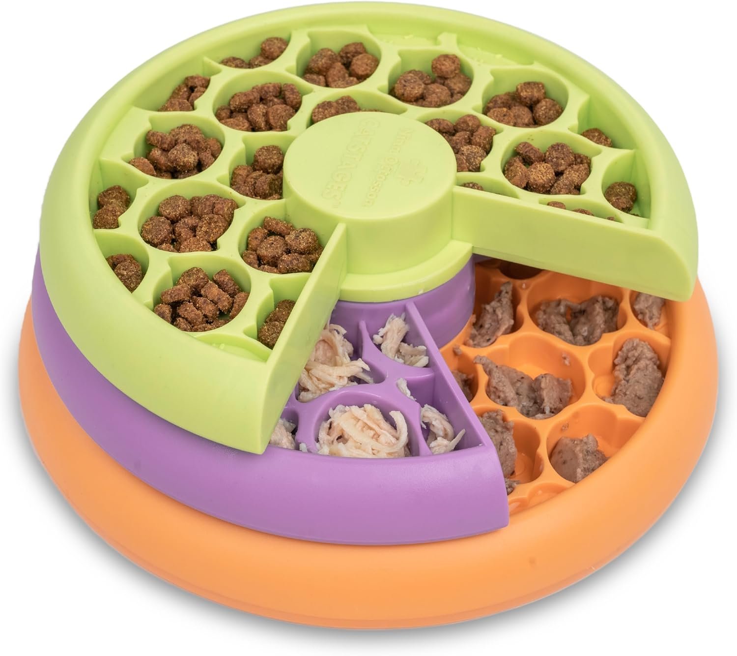 Catstages Kitty Lickin’ Layers Interactive Cat Slow Feeder Treat Puzzle Toy, Dry or Wet Food, Mental Stimulation, Foraging Toy with 80+ Compartments