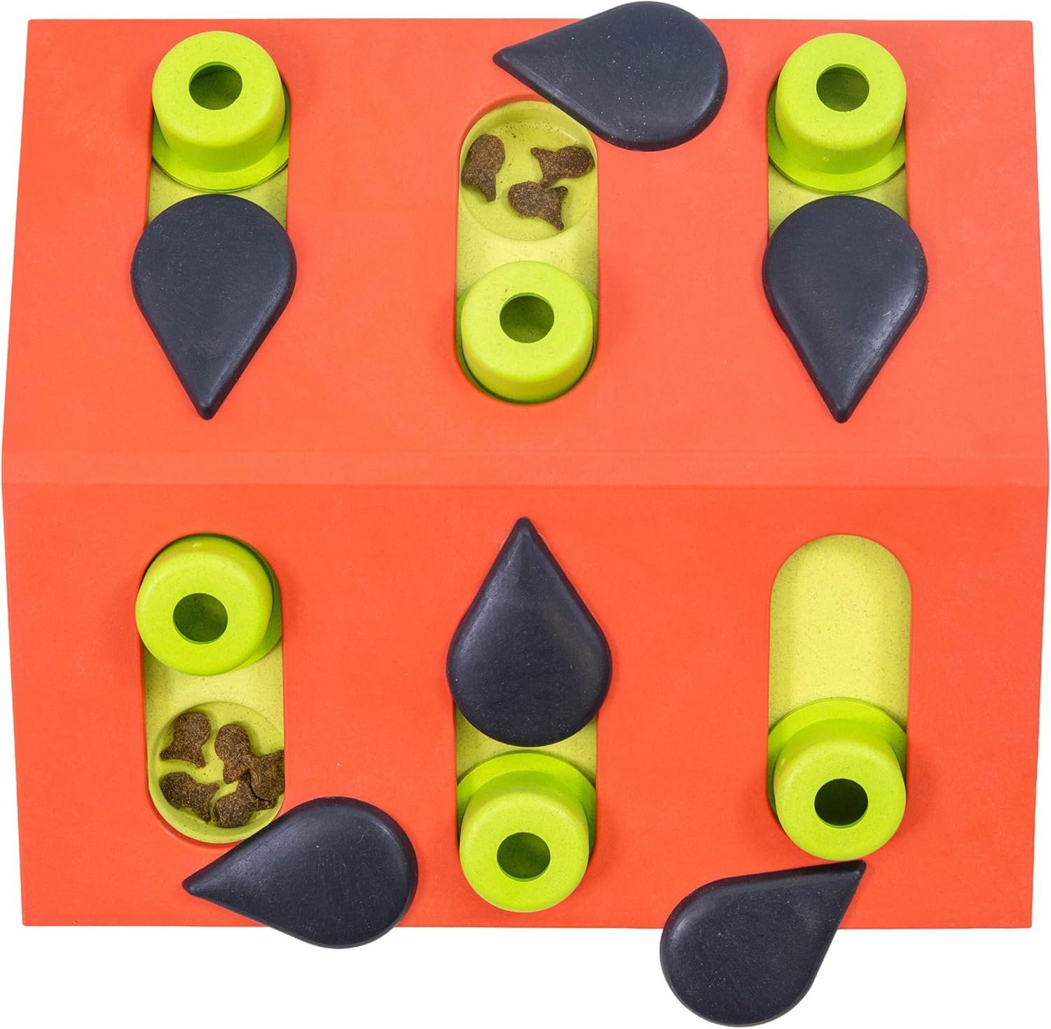 Catstages Nina Ottosson Melon Madness Puzzle & Play Cat Puzzle Feeder – Interactive Treat Game for Indoor Cats, Level 2 Slow Feeder Enrichment Toy, 10.5″ x 10.6″