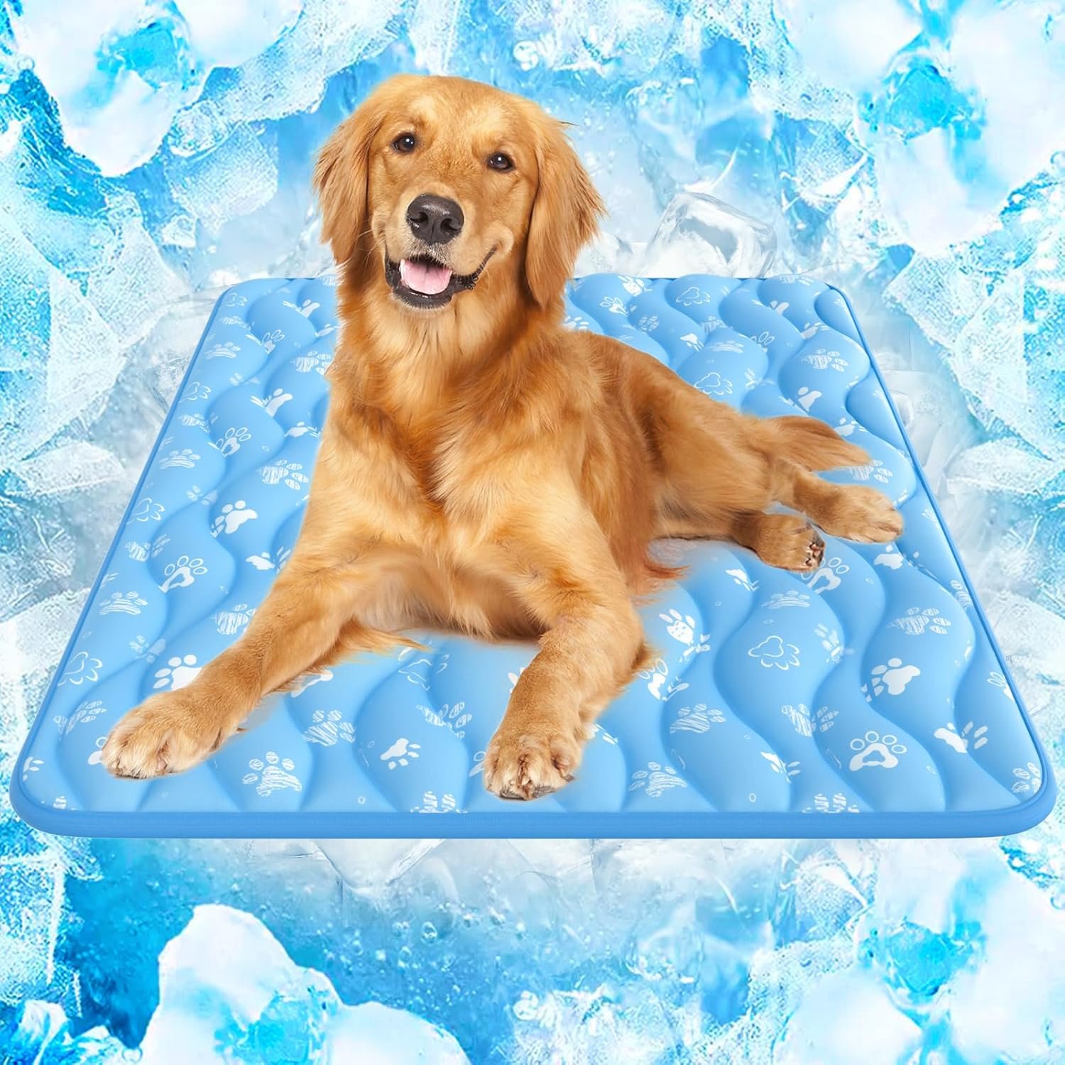 Rywell Super-Absorbent Cooling Mat for Dogs 44″x32″ Arc-Chill 3.0 & Color-Changing Dog Cooling Mat, Stay Cool & Dry, Washable, Non-Slip Pet Bed Mat for Floors, Sofas, Kennels