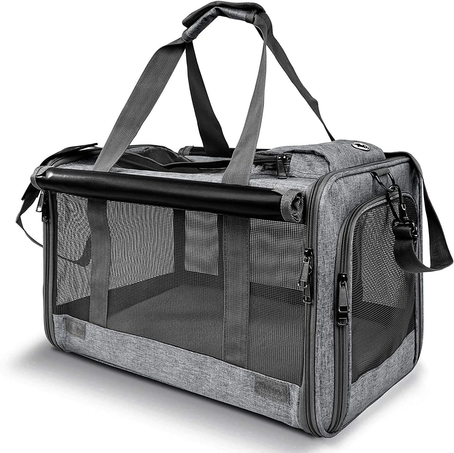 GAPZER Pet Carrier for Large Cats, Soft-Sided Cat Carrier for Medium Big Cats and Puppy up to 20lbs, Washable Dog Carrier Privacy Protection for Home Outdoor Travel