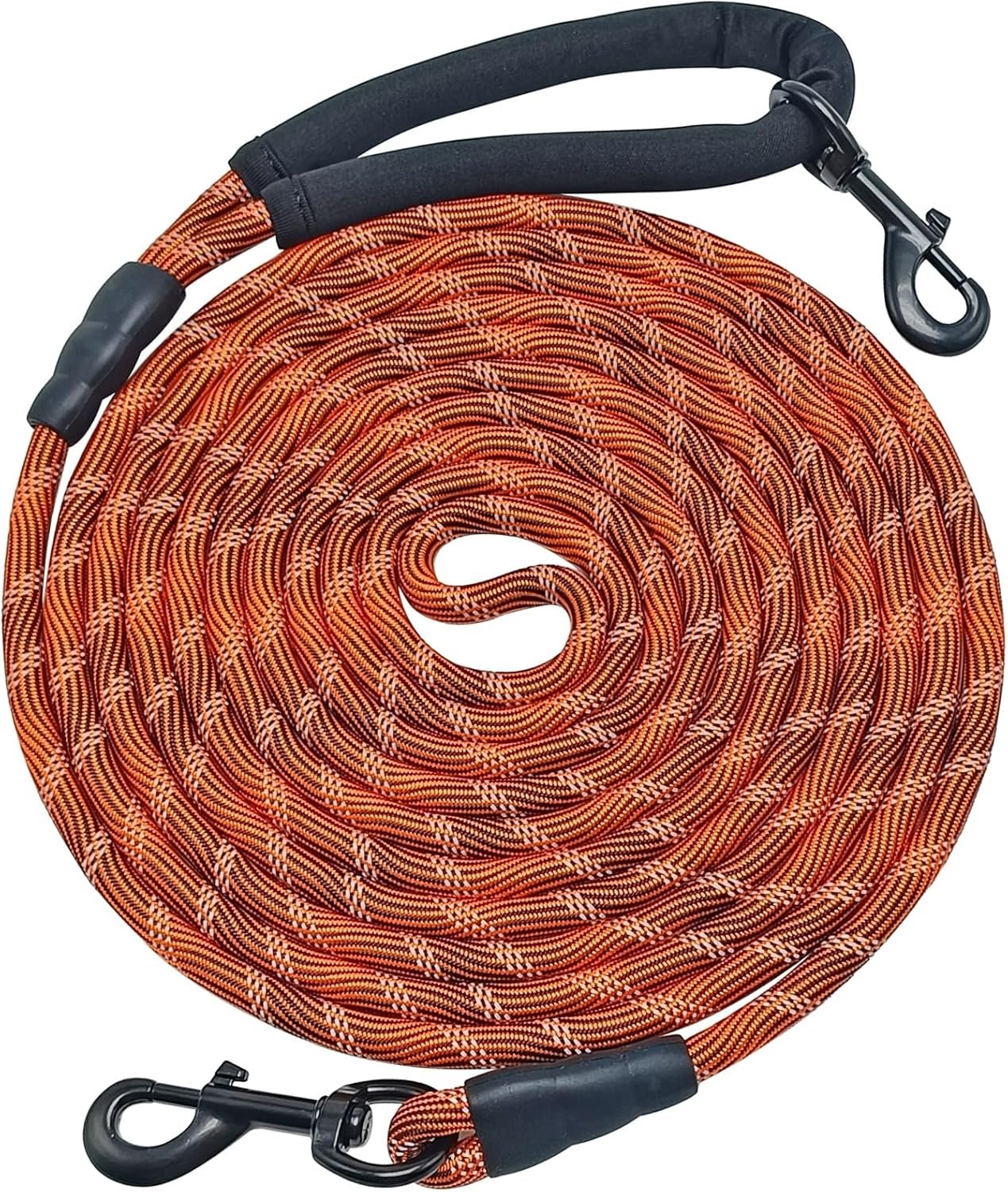 BTINESFUL Long Dog Leash, 10/15/20/30/50FT Dog Training Leash with Soft Handle, Reflective Heavy Duty Rope Dog Lead for Medium Large Dogs Outside Play, Camping (3/8″ x 30ft, Orange)
