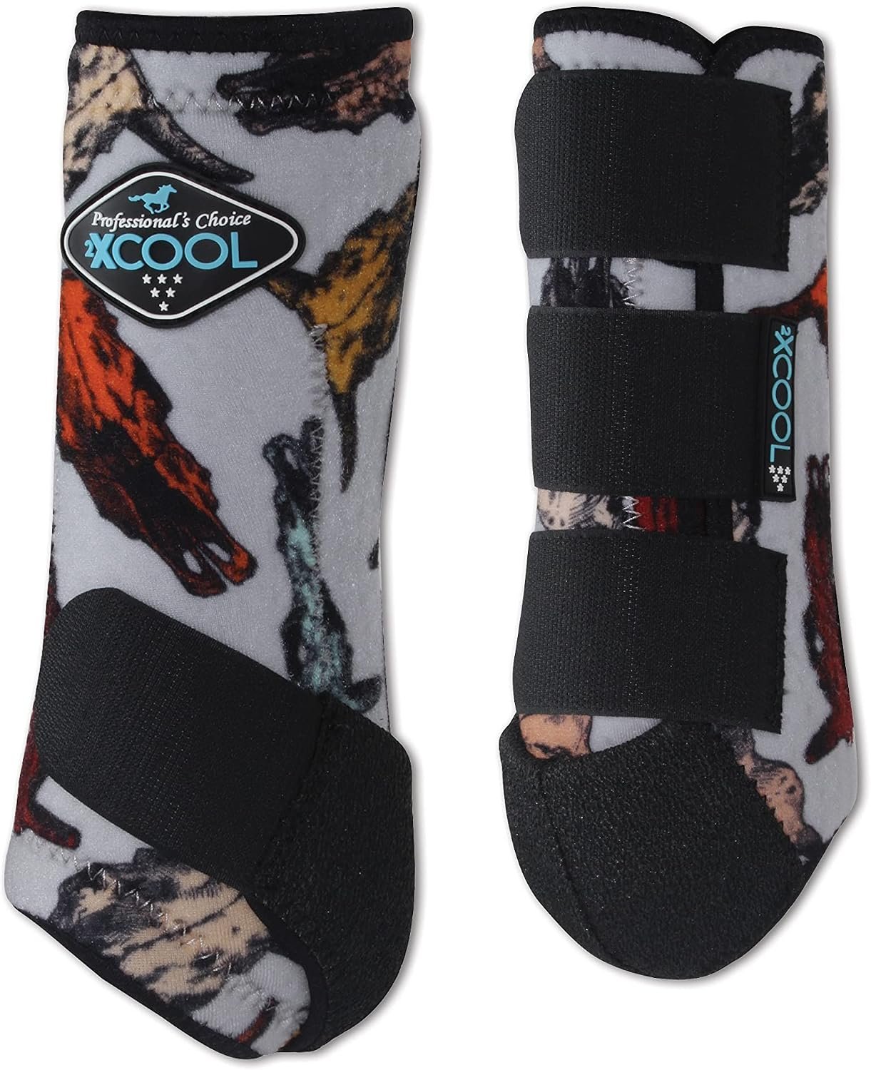 Professional’s Choice 2XCOOL Sports Medicine Horse Boots | Protective & Breathable Design for Ultimate Comfort & Durability in Active Horses |2 Pack | Large Steer Head