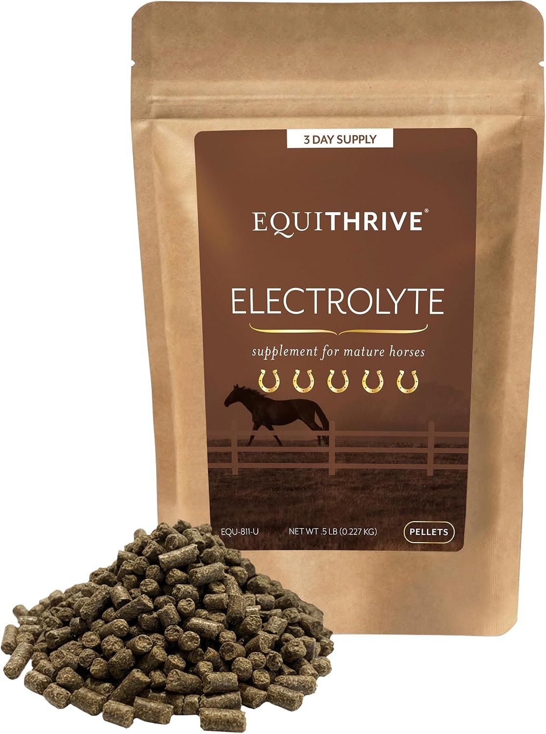 Equithrive Horse Electrolyte Pellets, Vitamins and Minerals Supplement, Equine Feed Supplies for Training and Competition, .5 lbs, 3 Day Supply