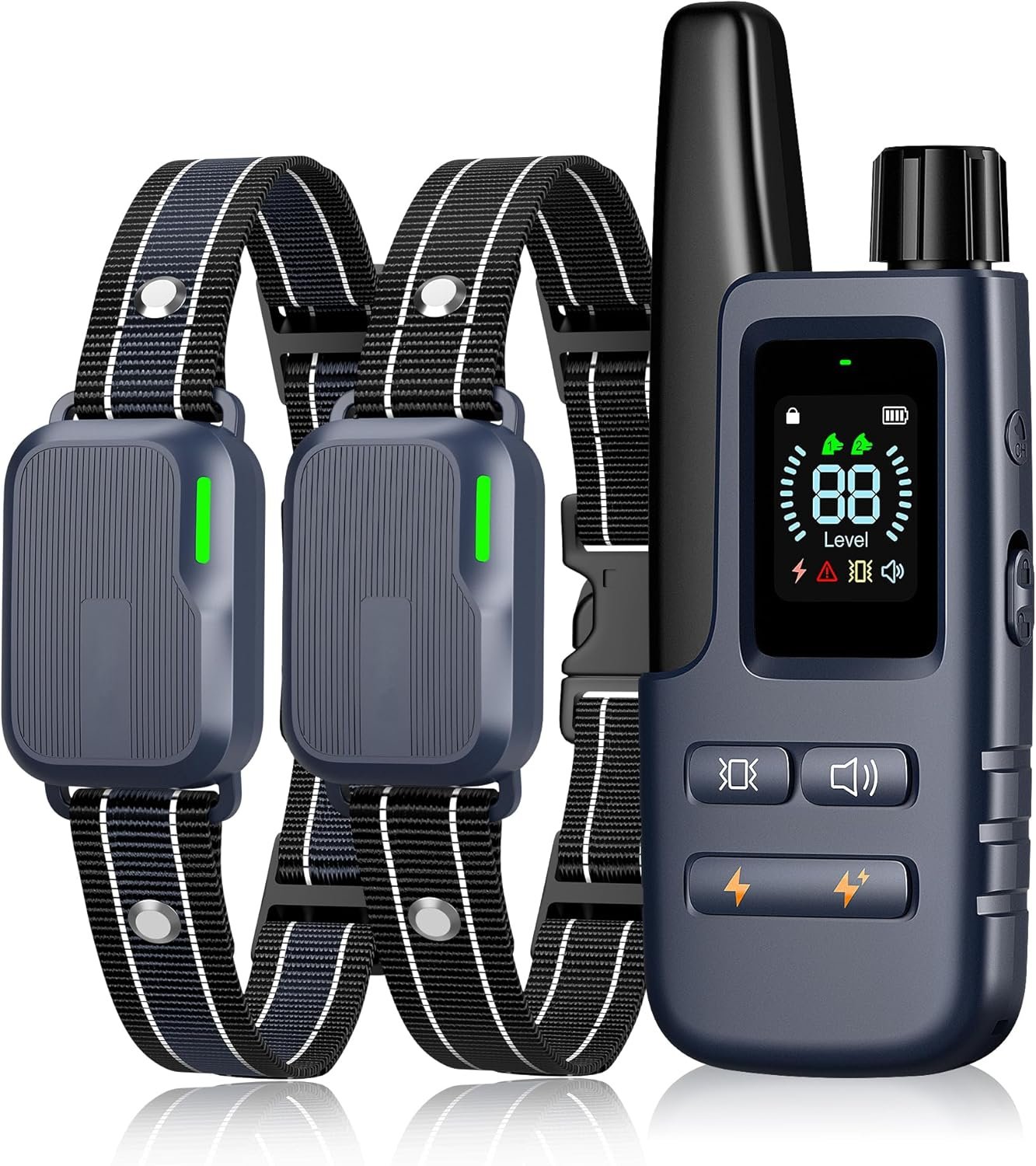 Shock Collar for 2 Dogs – 4200FT Dog Training Collar with Remote, 4 Training Modes E-Collar, IPX7 Waterproof Electric Collar Large Medium Small Dog (Deep Blue)