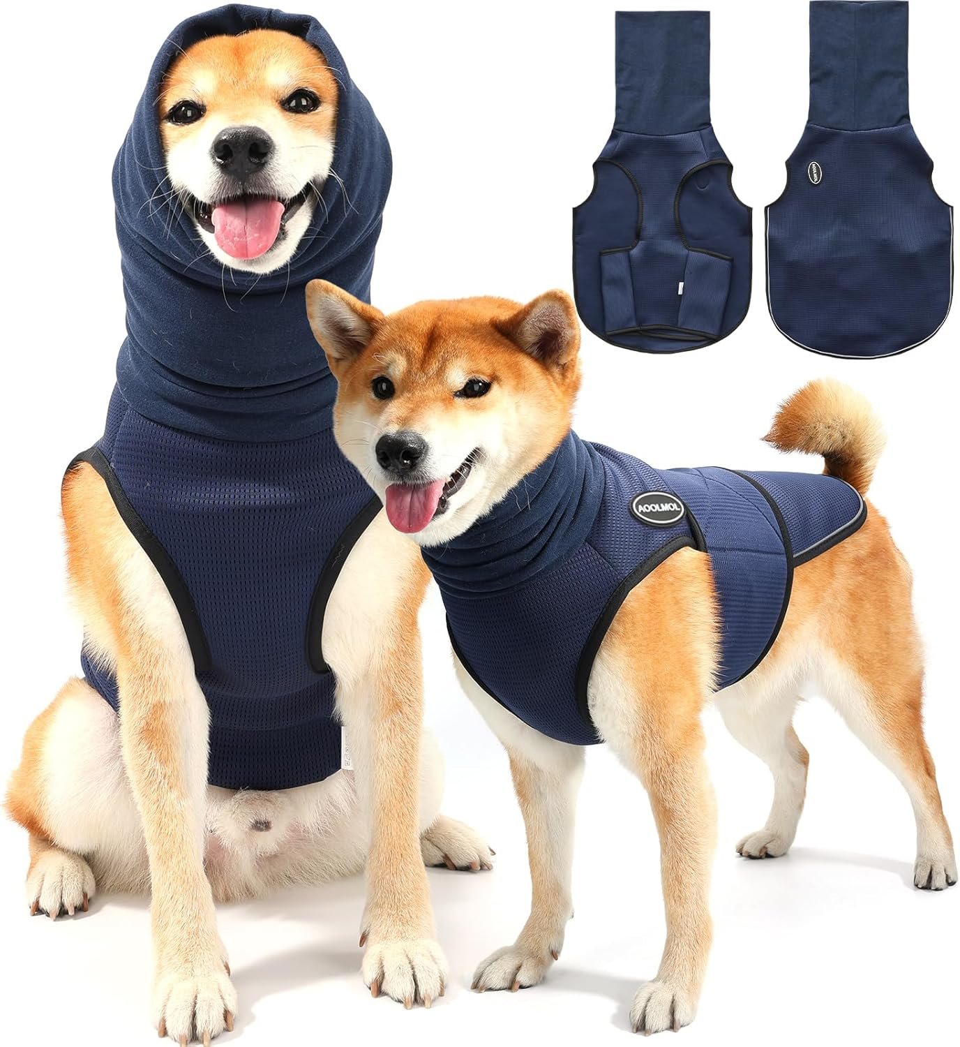 Dog Anxiety Vest and Coat, Vet Visits and Separation – Keep Pet Calm, Dog Jacket for Thunder, Fireworks, Anti Anxiety Vest for Dogs and Cat Body and Ear