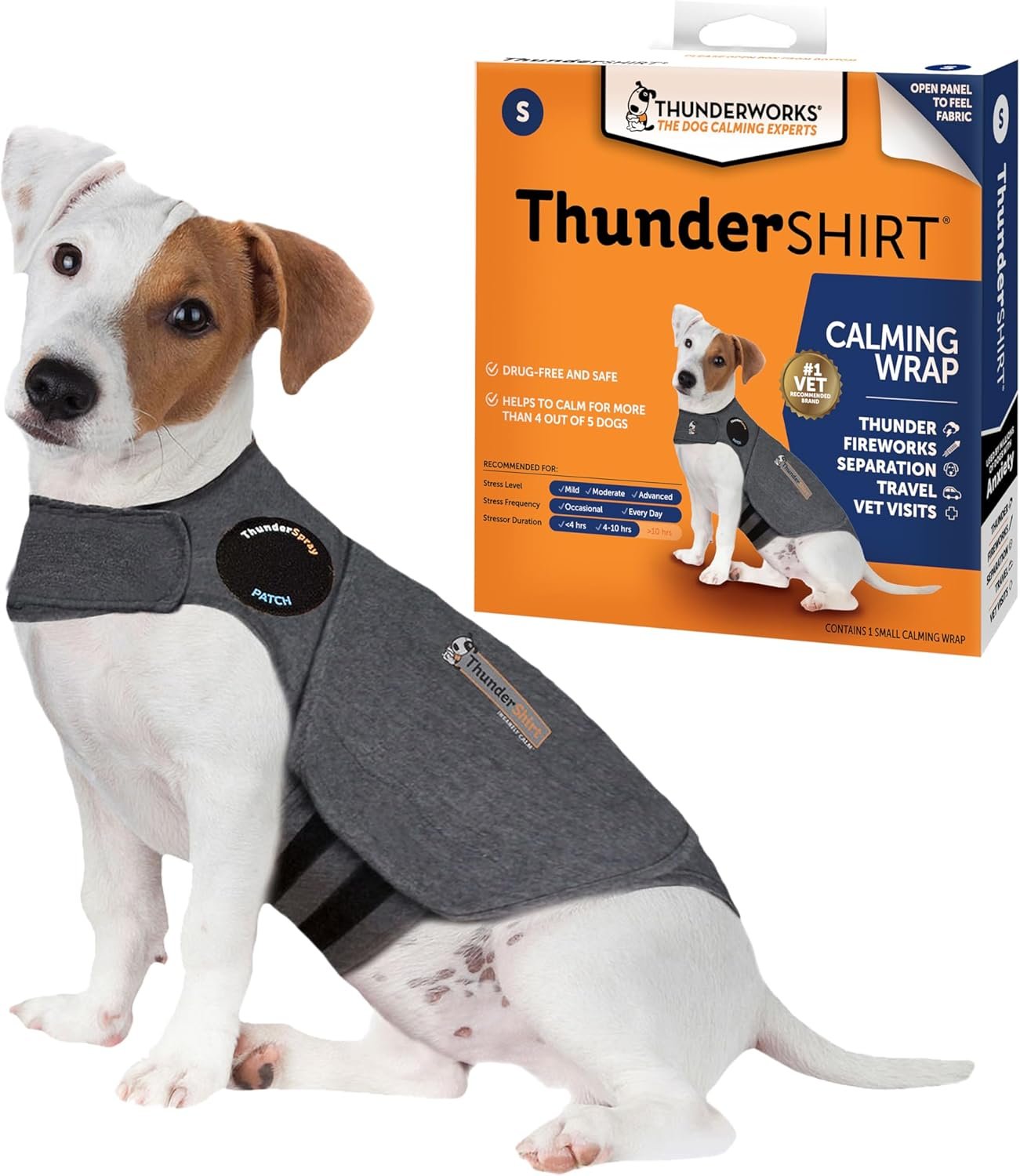 ThunderShirt for Dogs, Small, Heather Gray Classic – Dog Anxiety Relief Calming Vest