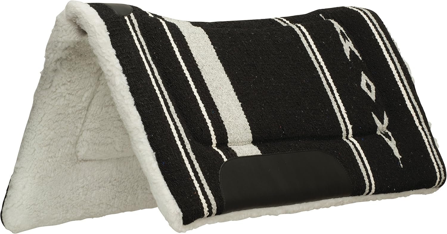Weaver Equine 32″ x 32″ Contoured Acrylic Horse Saddle Pad, Shock Absorbing Western Saddle Pad for Protection, Durable Equine Supplies, ‎Black/Gray