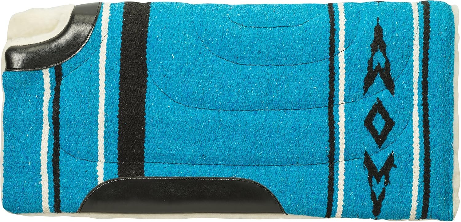Weaver Equine 30″ x 32″ Cut Back Acrylic Saddle Pad Horse Saddle Pad, Shock Absorb Western Saddle Pad for Protection, Durable Equine Supplies, ‎Blue