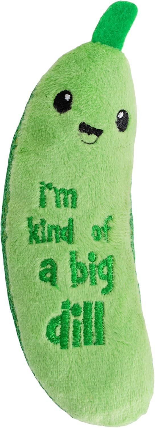 Catstages Crunchy Pickle Kicker Cat Toy – Plush Crinkle Toy with Catnip and Dental Mesh, 6.5″